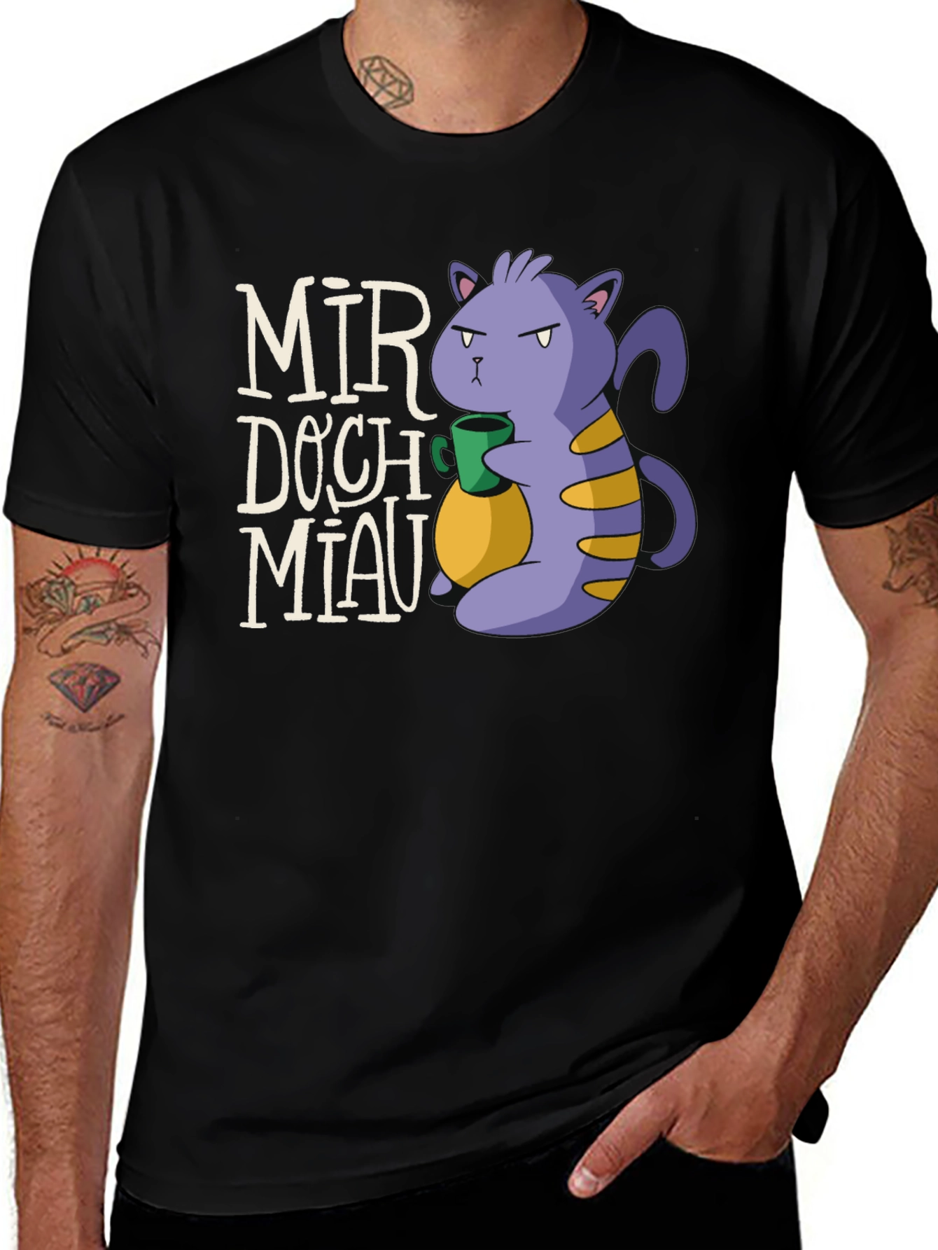 Mir Doch Miau Black T-Shirt