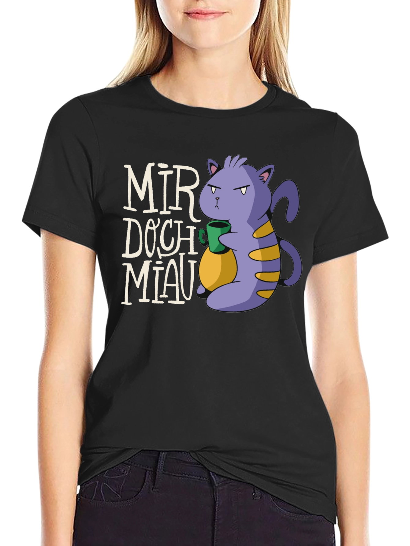 Mir Doch Miau Black T-Shirt