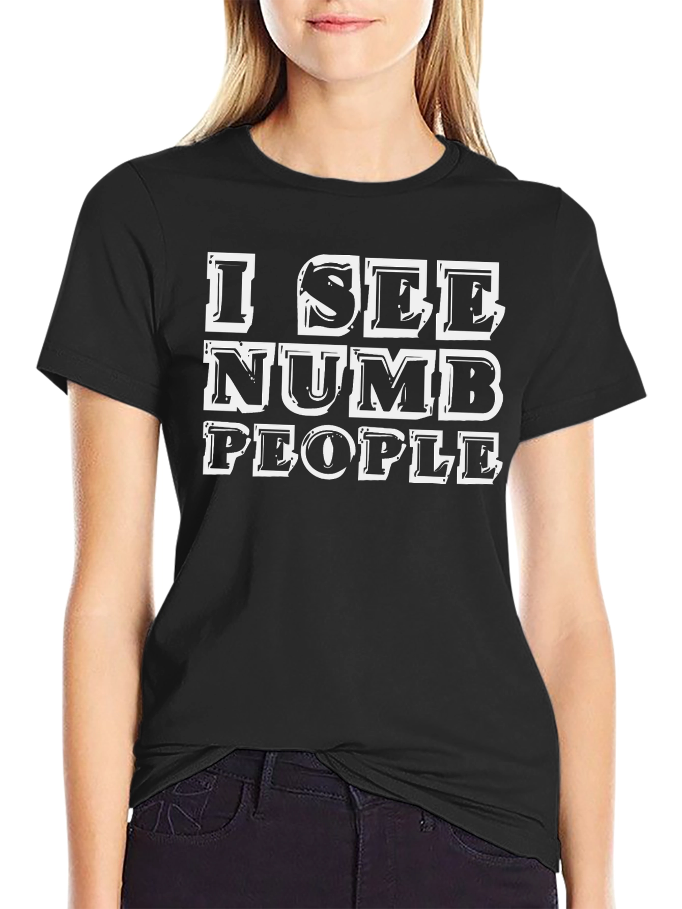 I See Numb People Black Graphic T-Shirt