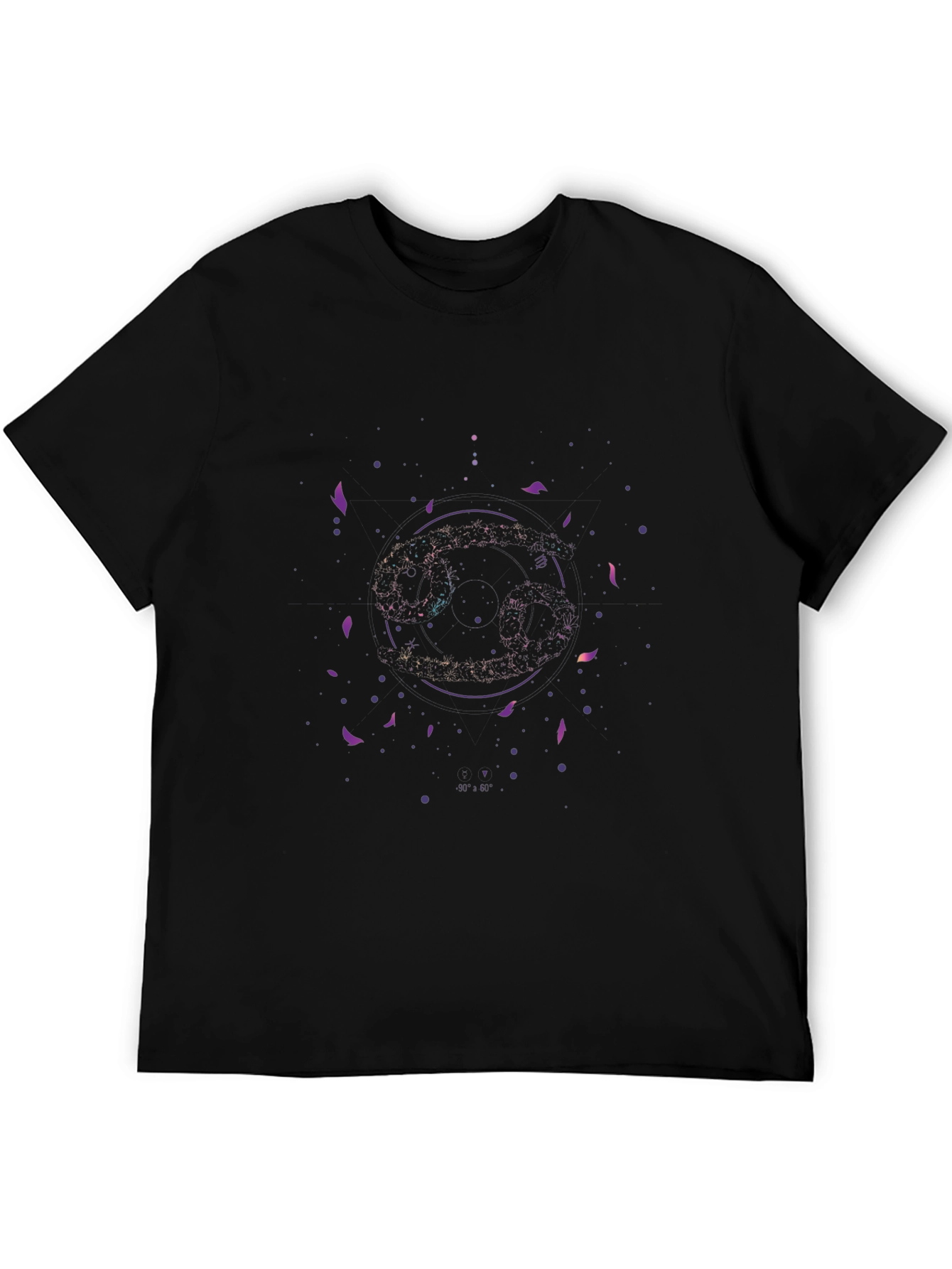 Cosmic Cancer Zodiac Black T-Shirt