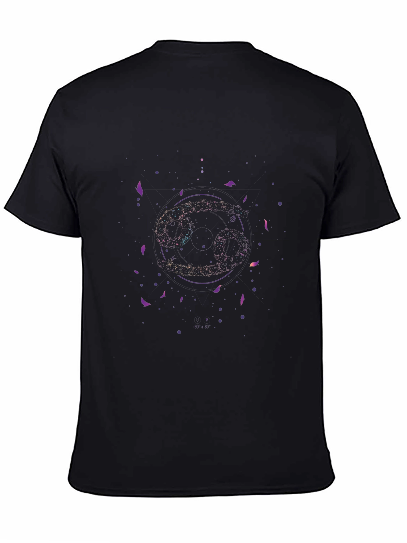 Cosmic Cancer Zodiac Black T-Shirt
