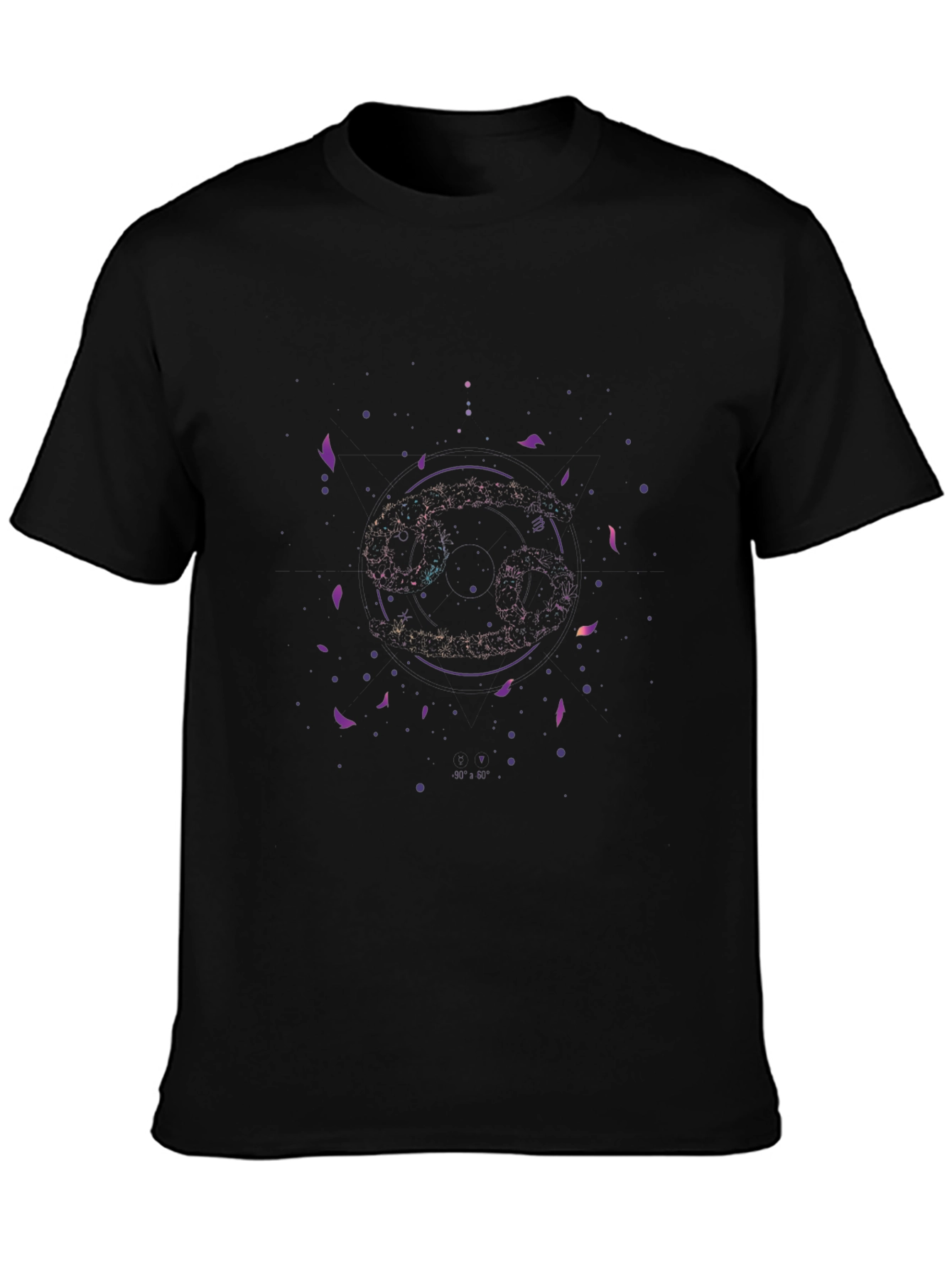 Cosmic Cancer Zodiac Black T-Shirt