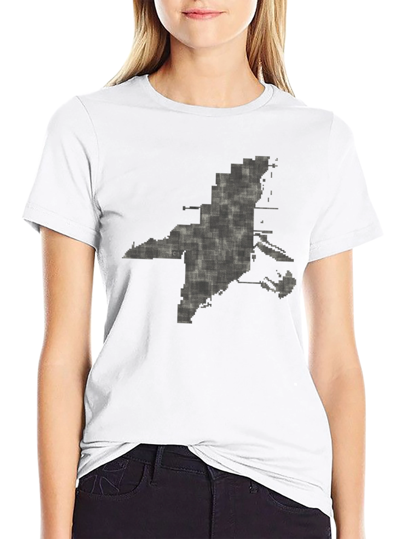 Pixelated State Outline Graphic Tee - Modern Comfort
