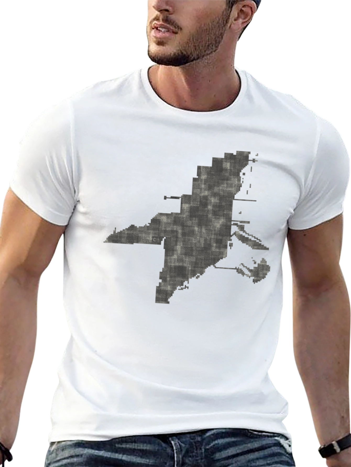 Pixelated State Outline Graphic Tee - Modern Comfort