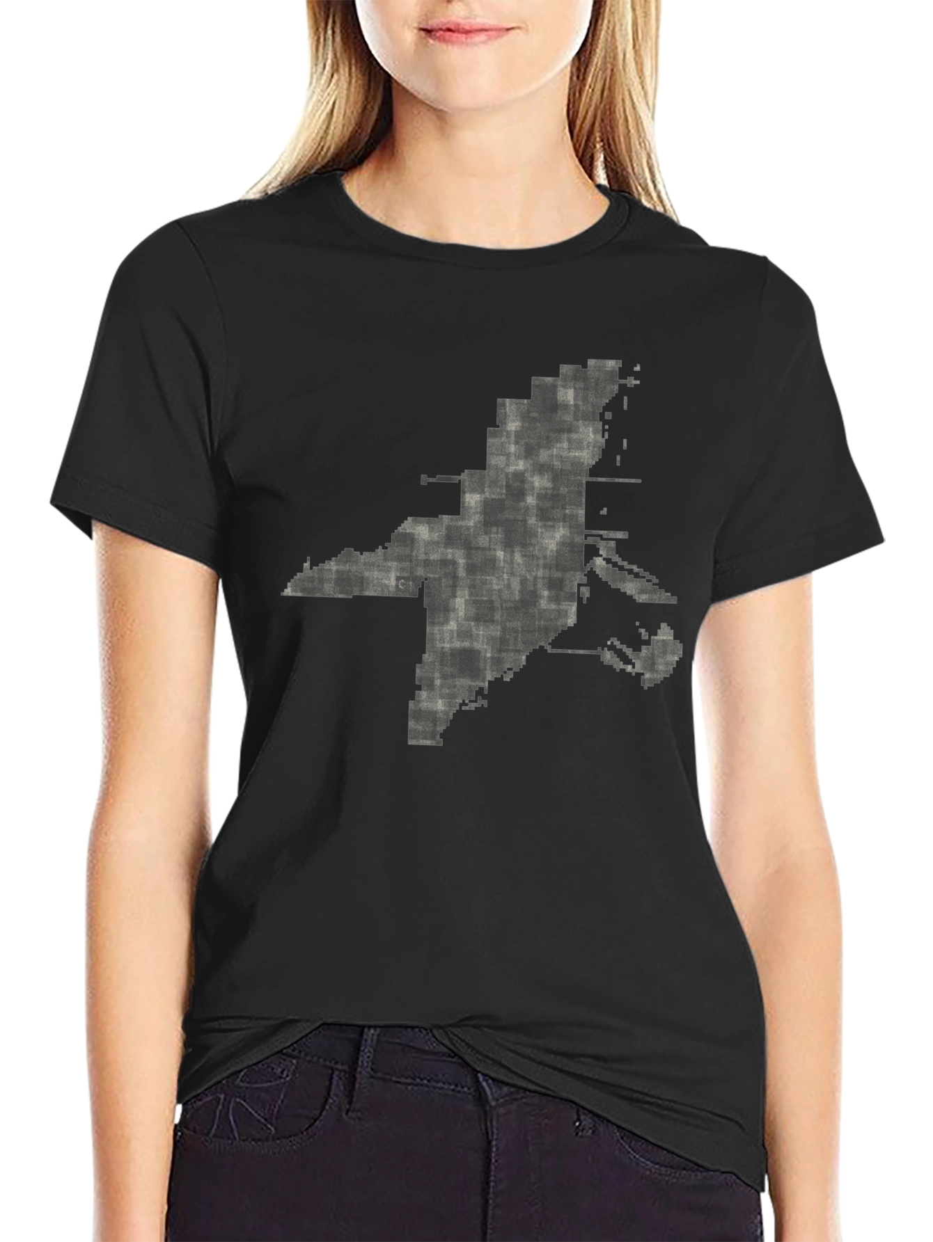 Pixelated State Outline Graphic Tee - Modern Comfort