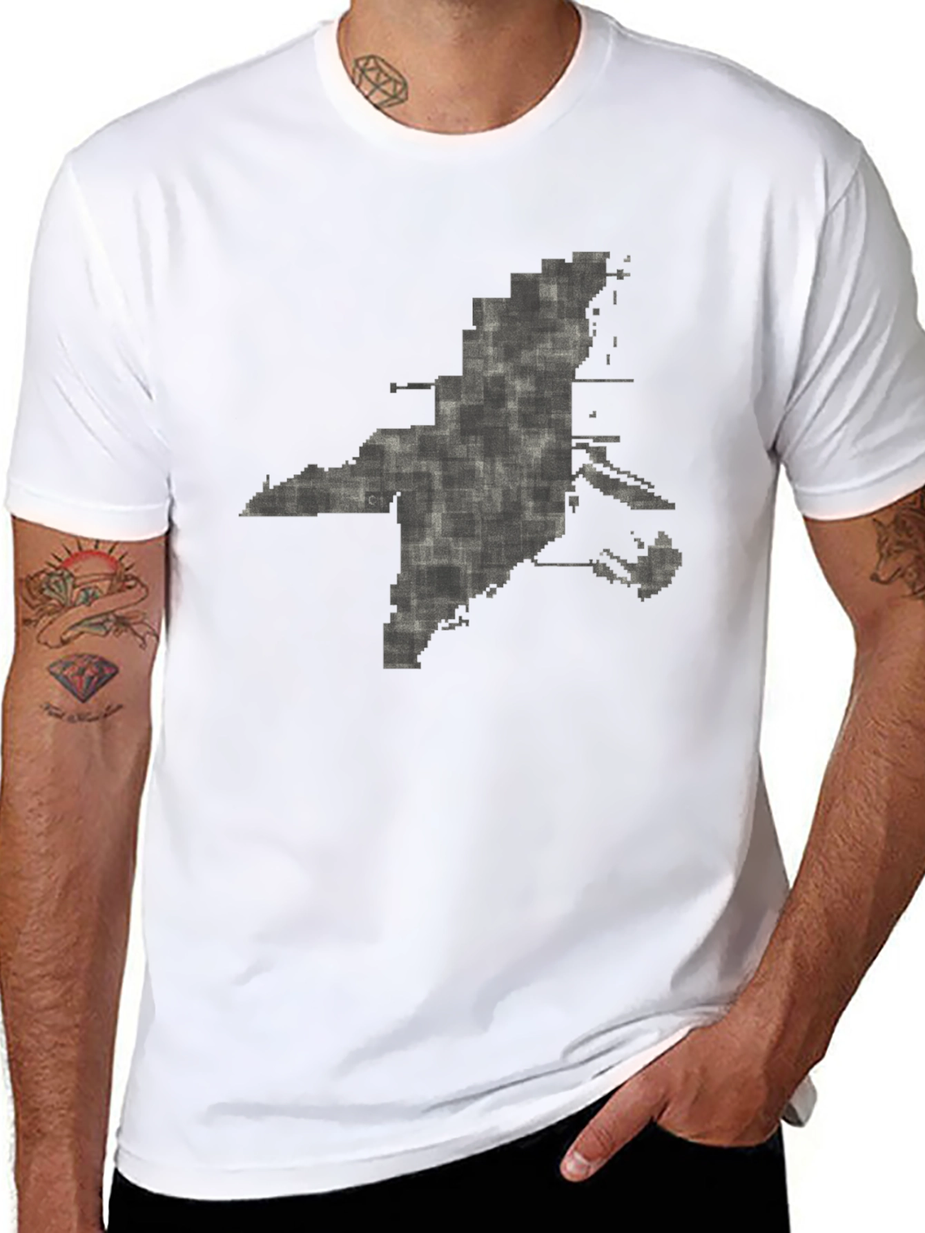 Pixelated State Outline Graphic Tee - Modern Comfort