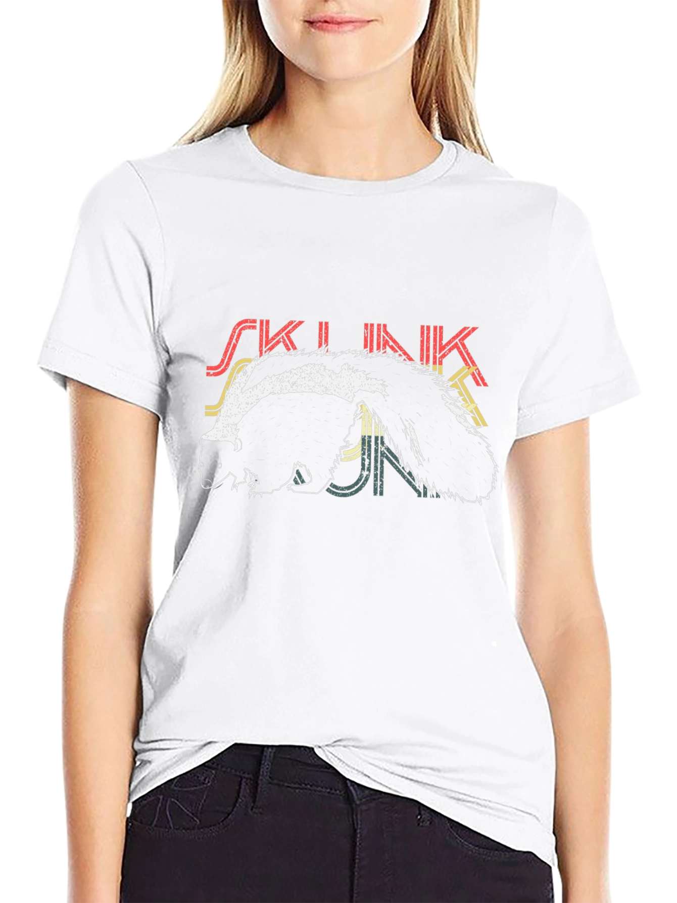 Skunk T-Shirt - Retro Design - Black Tee