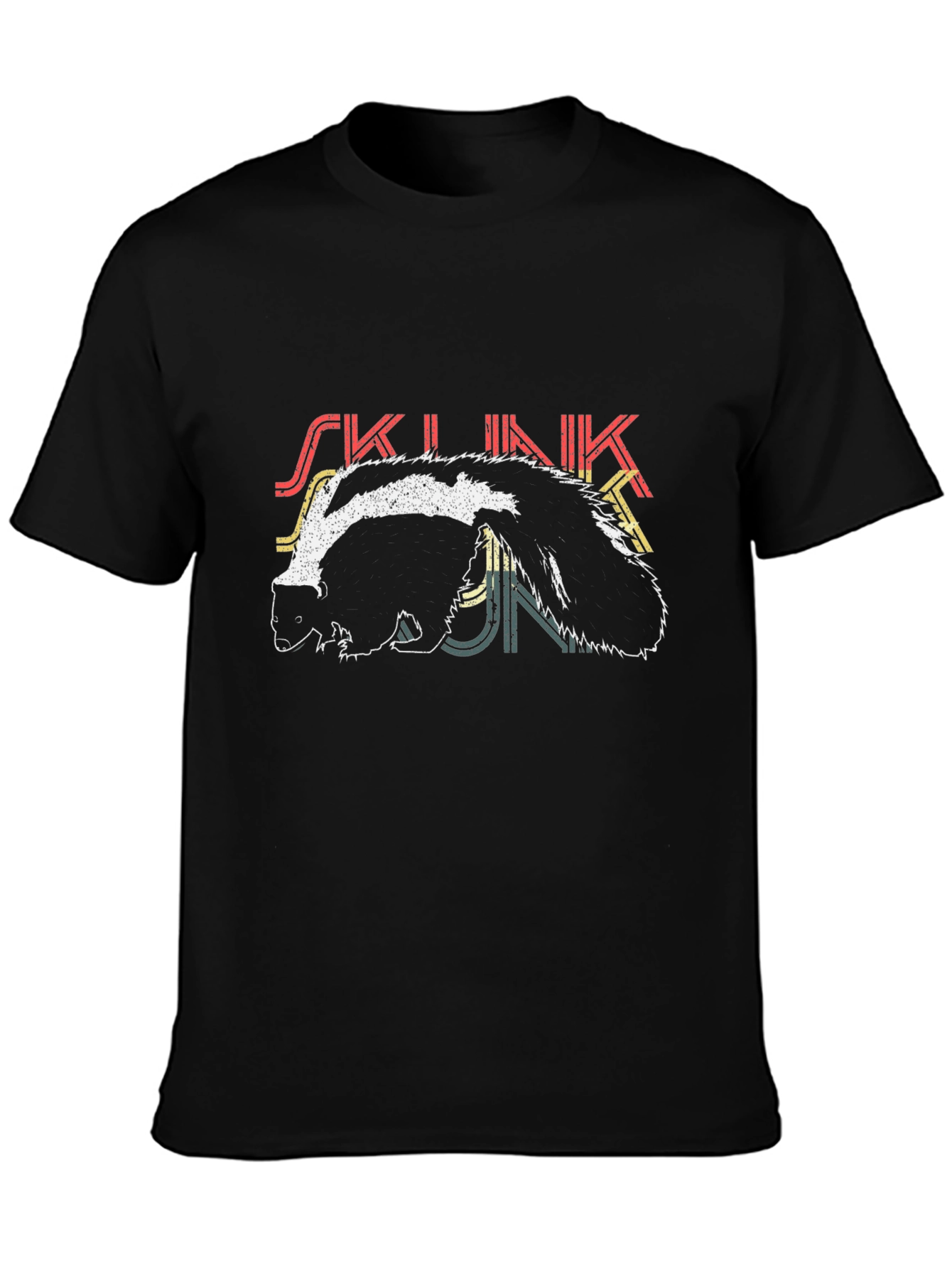 Skunk T-Shirt - Retro Design - Black Tee