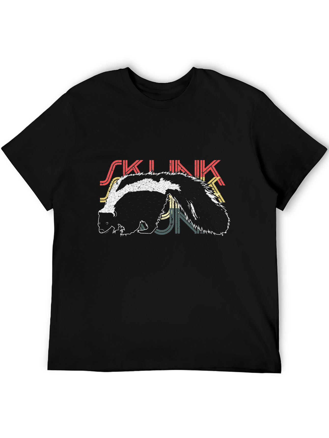 Skunk T-Shirt - Retro Design - Black Tee