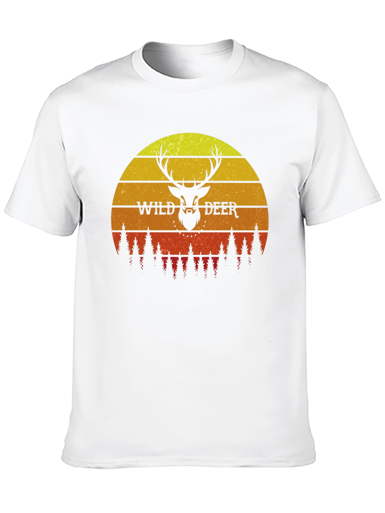 Wild Deer Sunset Graphic T-Shirt - Nature Lover Tee