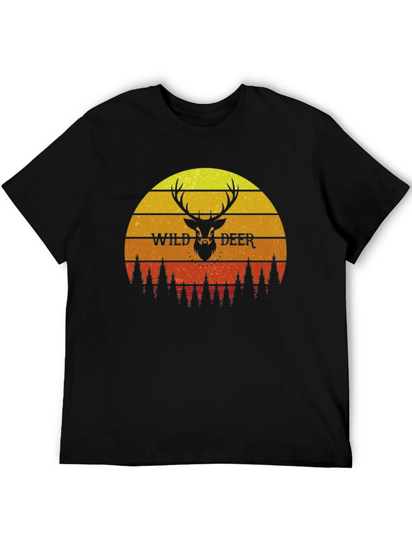 Wild Deer Sunset Graphic T-Shirt - Nature Lover Tee