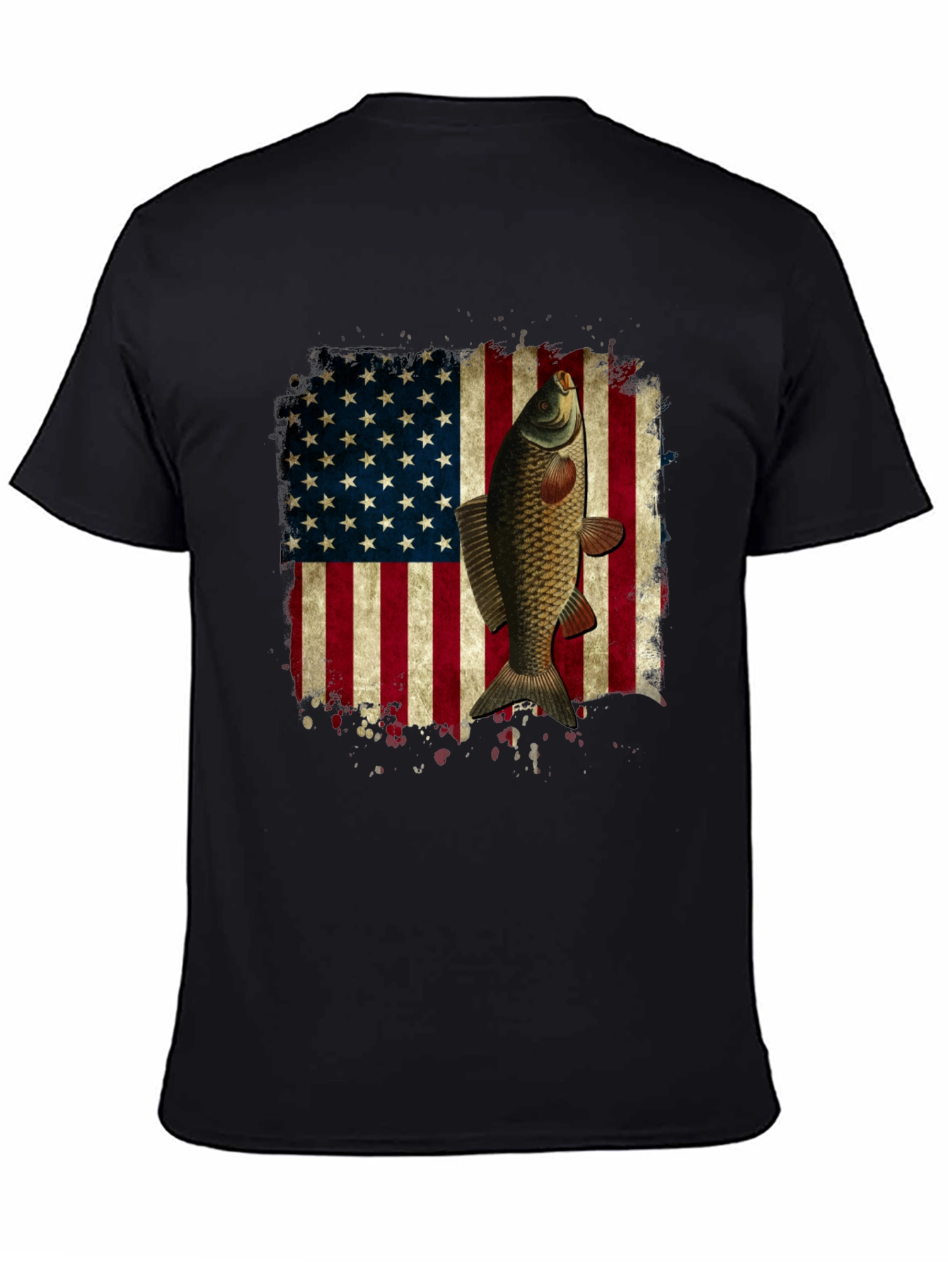 Carp American Flag Graphic T-Shirt
