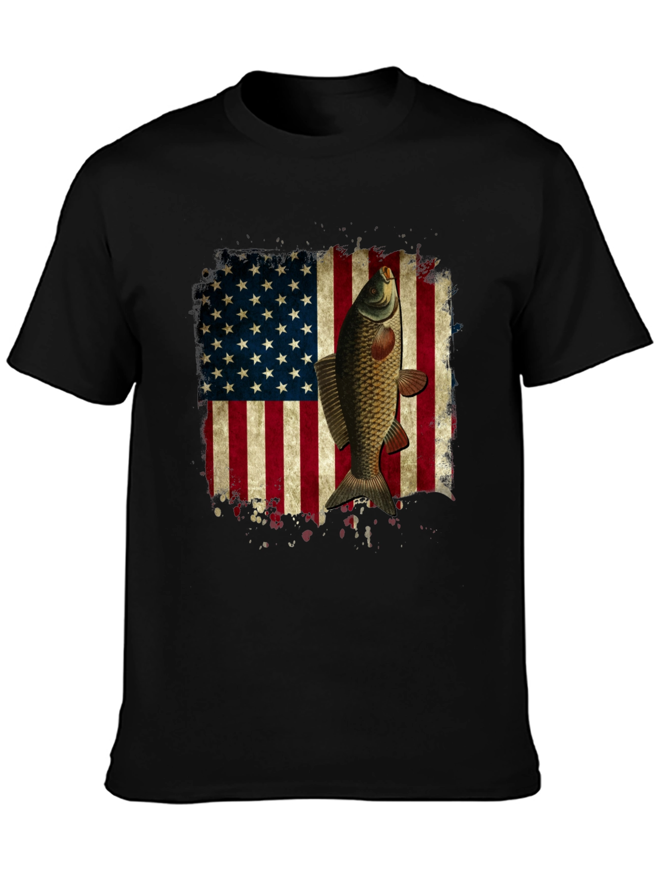 Carp American Flag Graphic T-Shirt