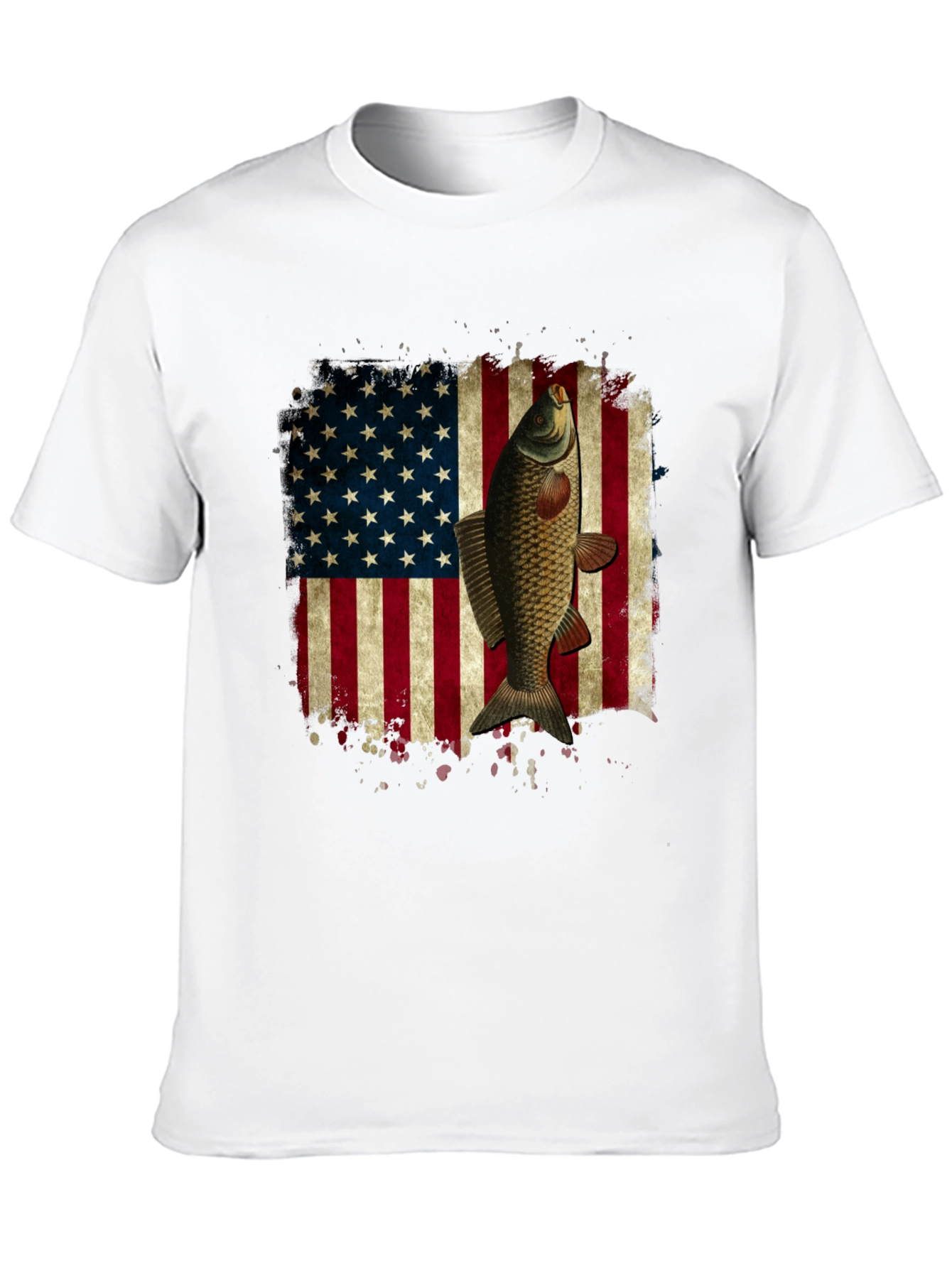 Carp American Flag Graphic T-Shirt