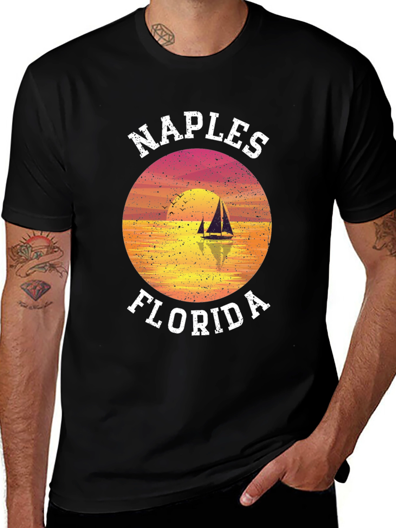 Naples Florida T-Shirt Sunset Graphic Tee