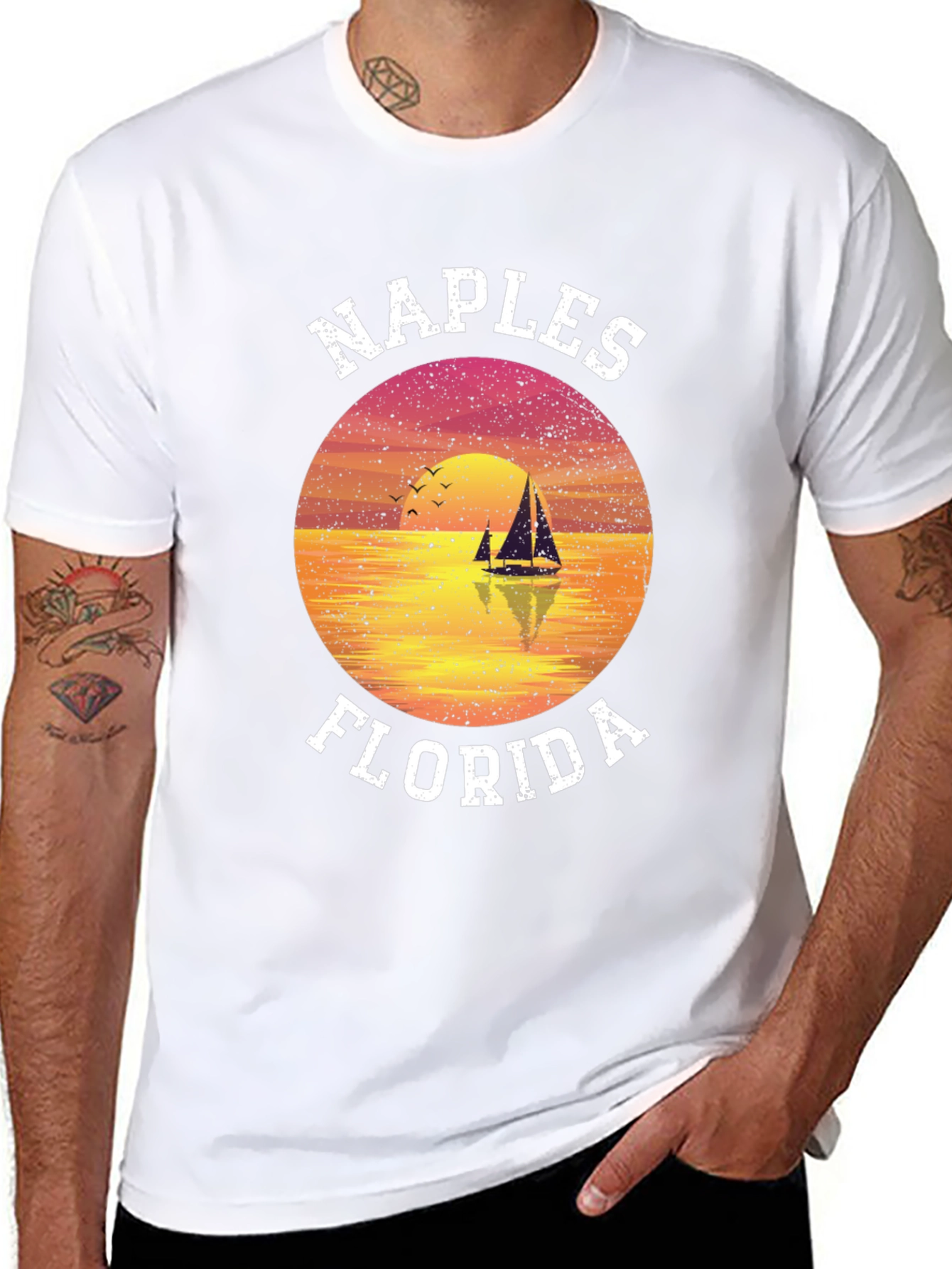 Naples Florida T-Shirt Sunset Graphic Tee