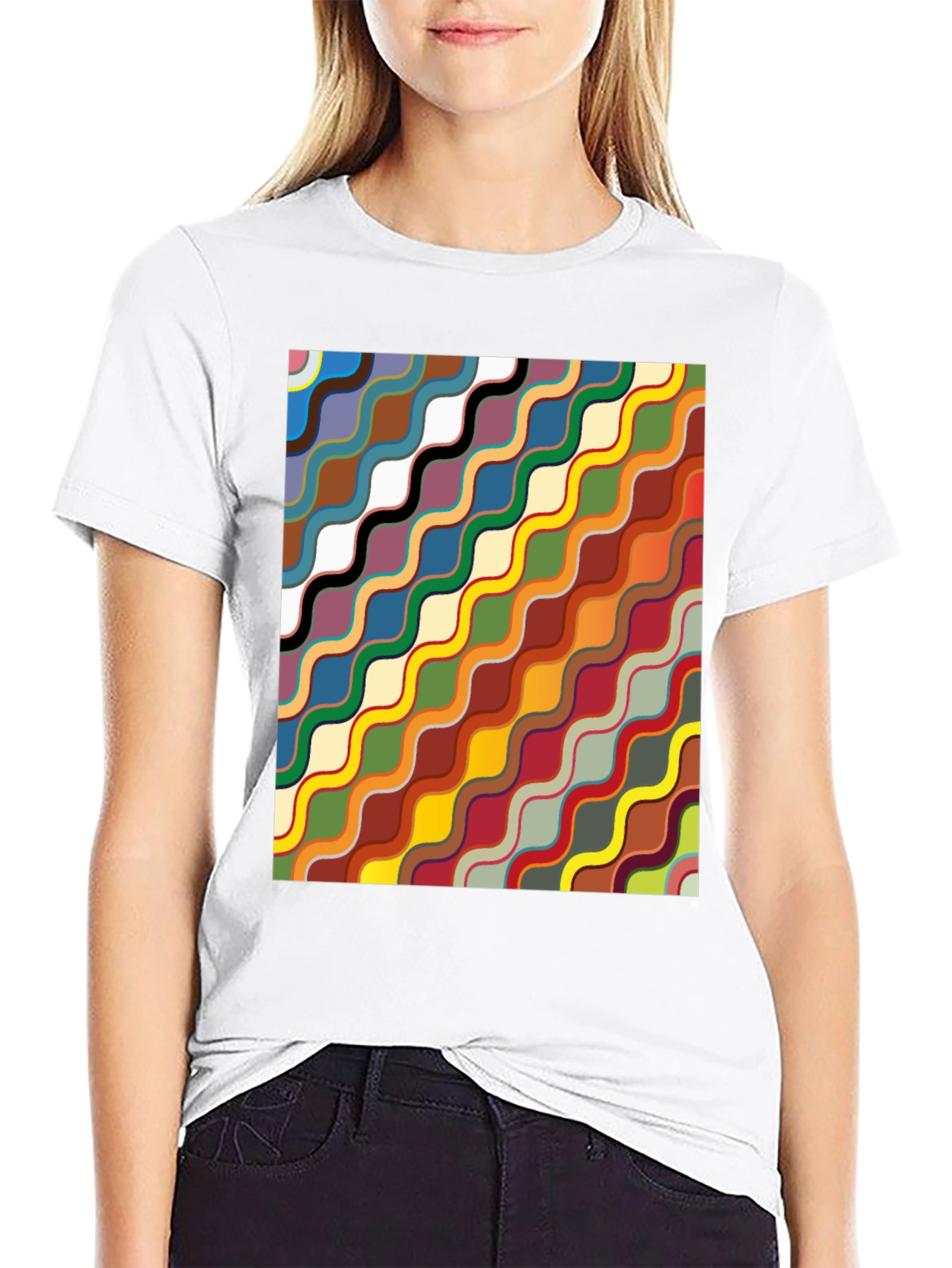 Abstract Wave Pattern T-Shirt