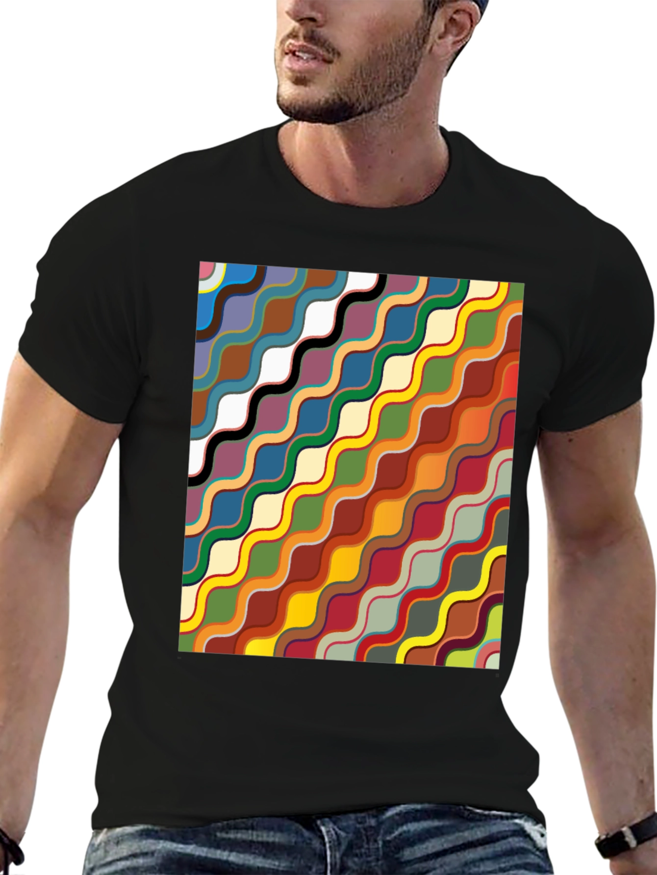 Abstract Wave Pattern T-Shirt