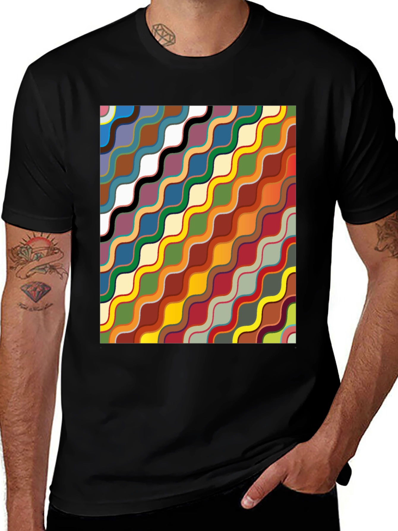Abstract Wave Pattern T-Shirt