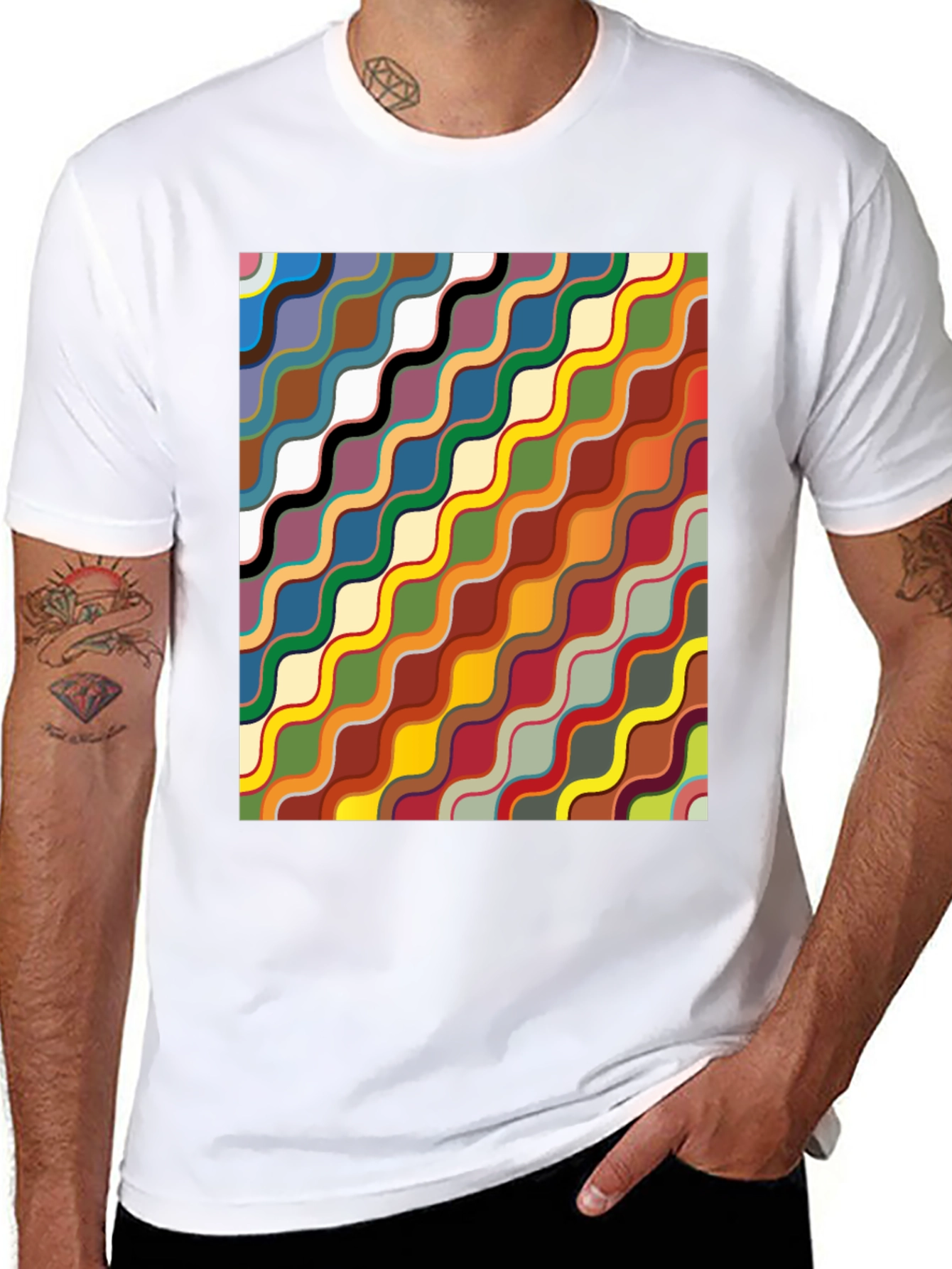 Abstract Wave Pattern T-Shirt