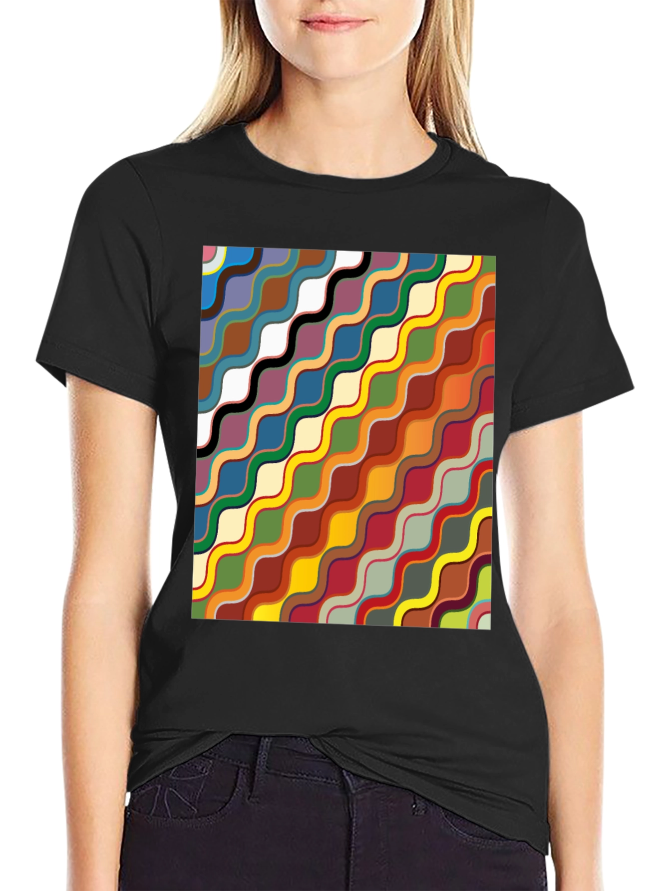 Abstract Wave Pattern T-Shirt