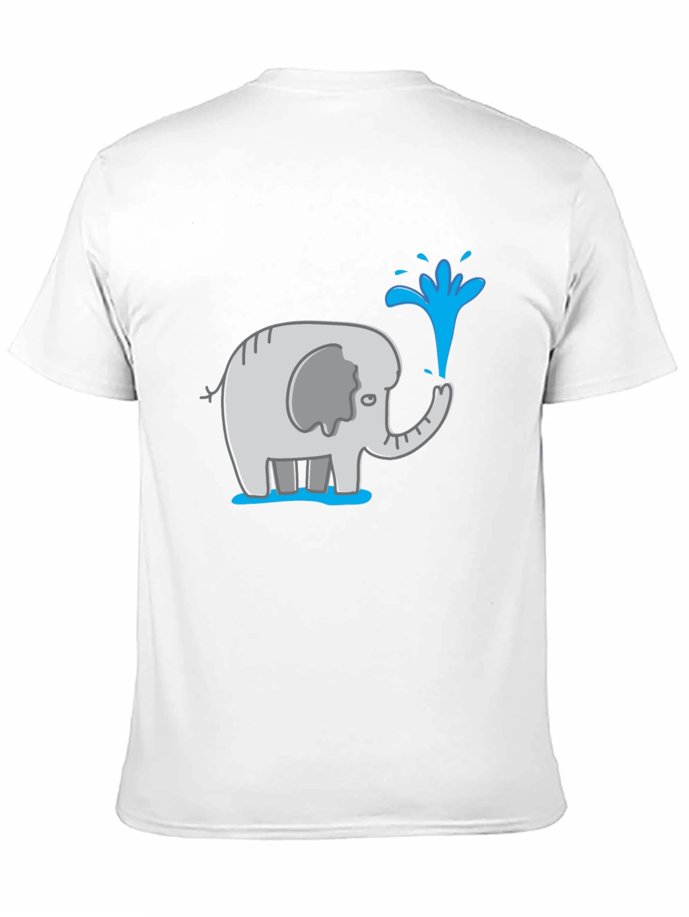 Elephant Spraying Water Black Graphic T-Shirt