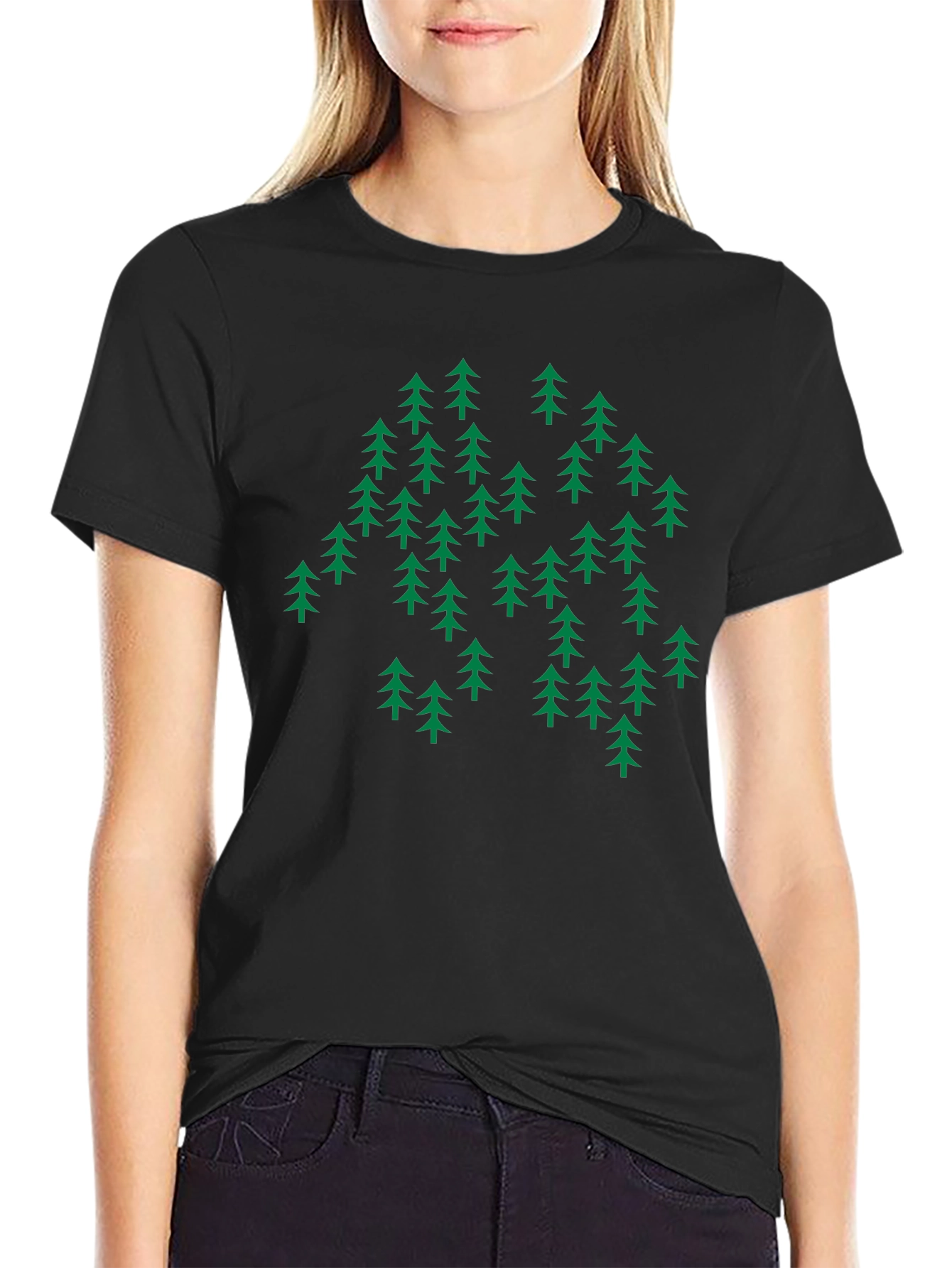 Nature Inspired Graphic Tee - Evergreen Forest Design