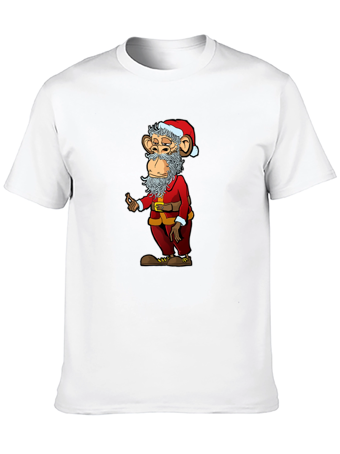 Santa Monkey Graphic Tee - Novelty Christmas T-Shirt
