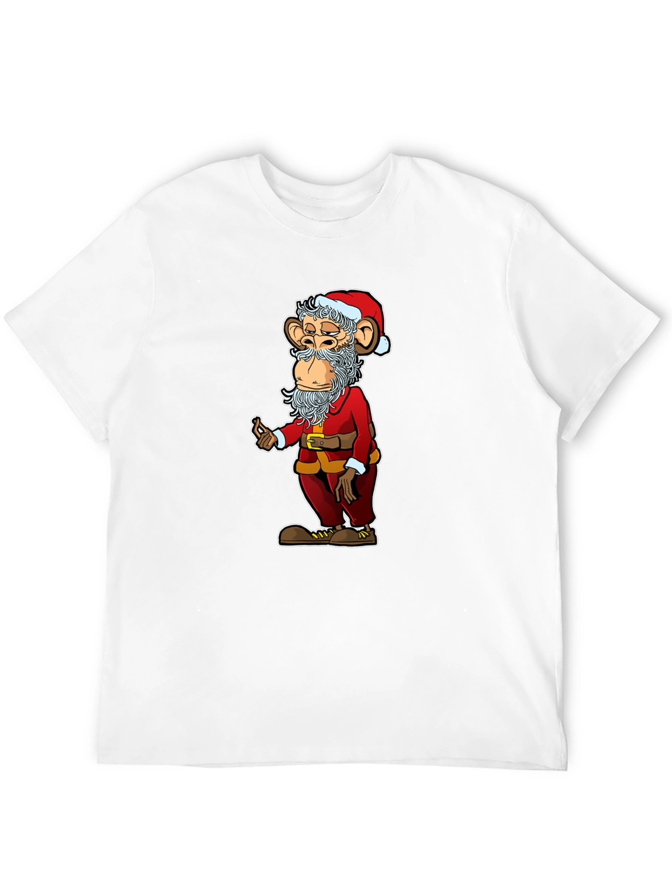 Santa Monkey Graphic Tee - Novelty Christmas T-Shirt