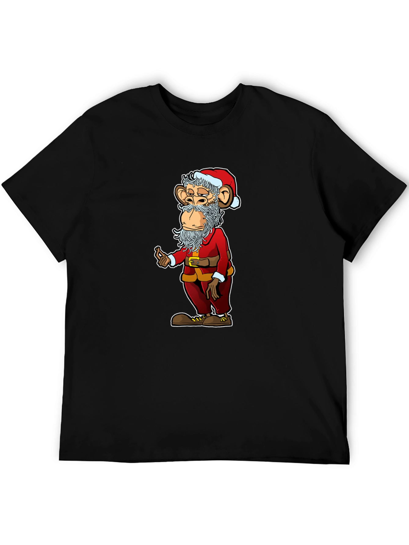 Santa Monkey Graphic Tee - Novelty Christmas T-Shirt