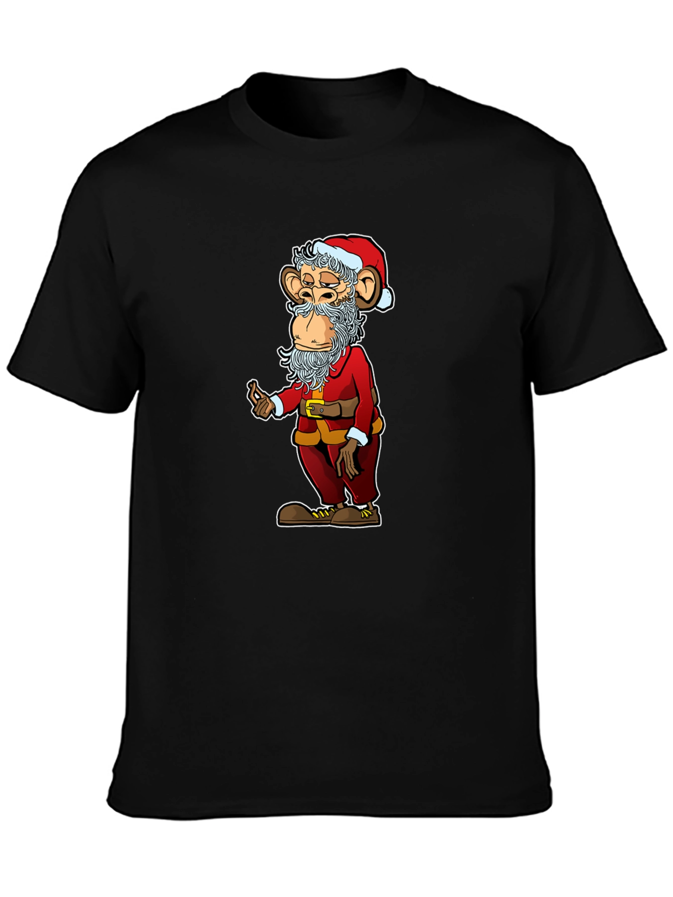 Santa Monkey Graphic Tee - Novelty Christmas T-Shirt