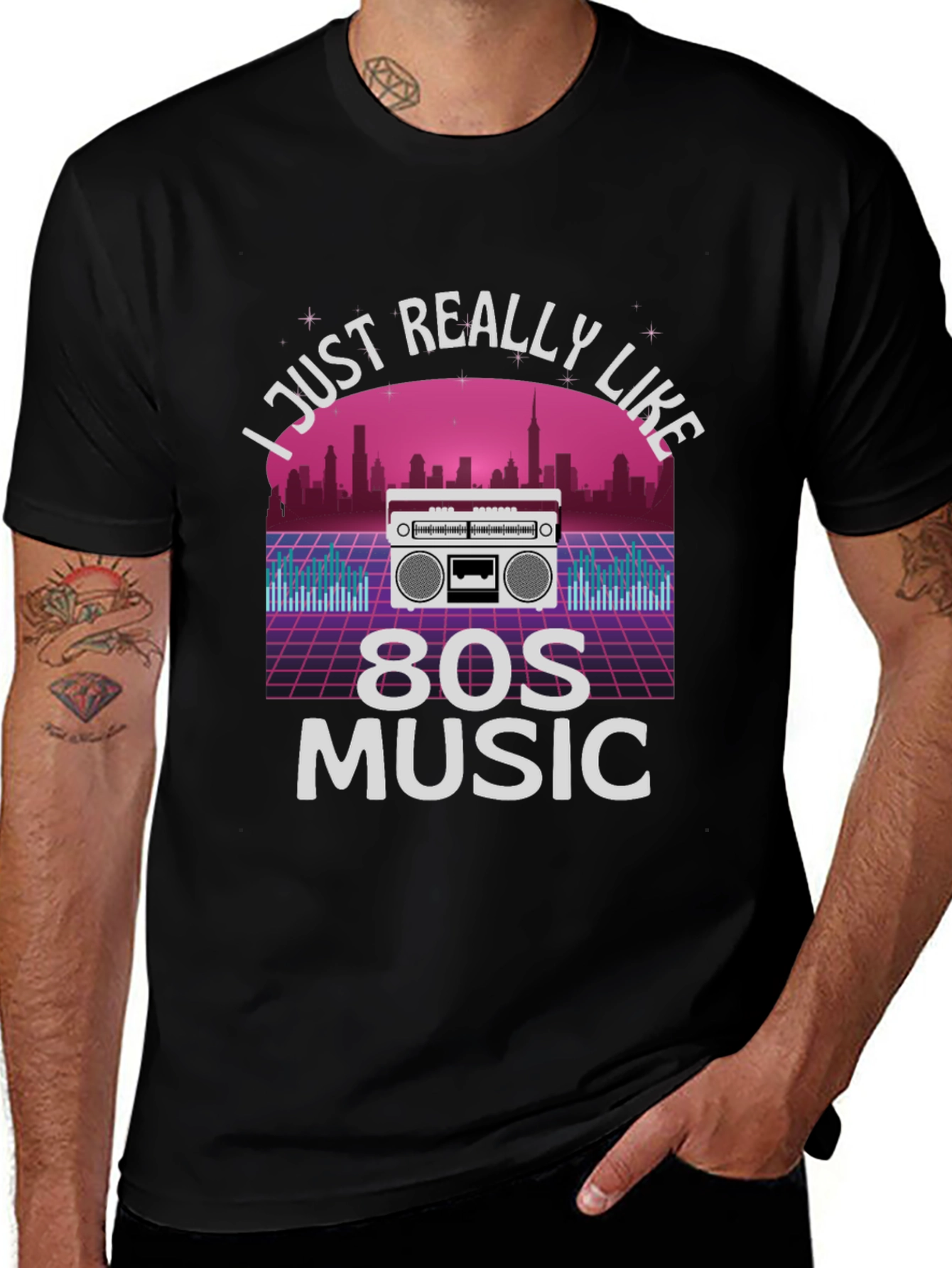 I Love 80s Music Retro Graphic Tee