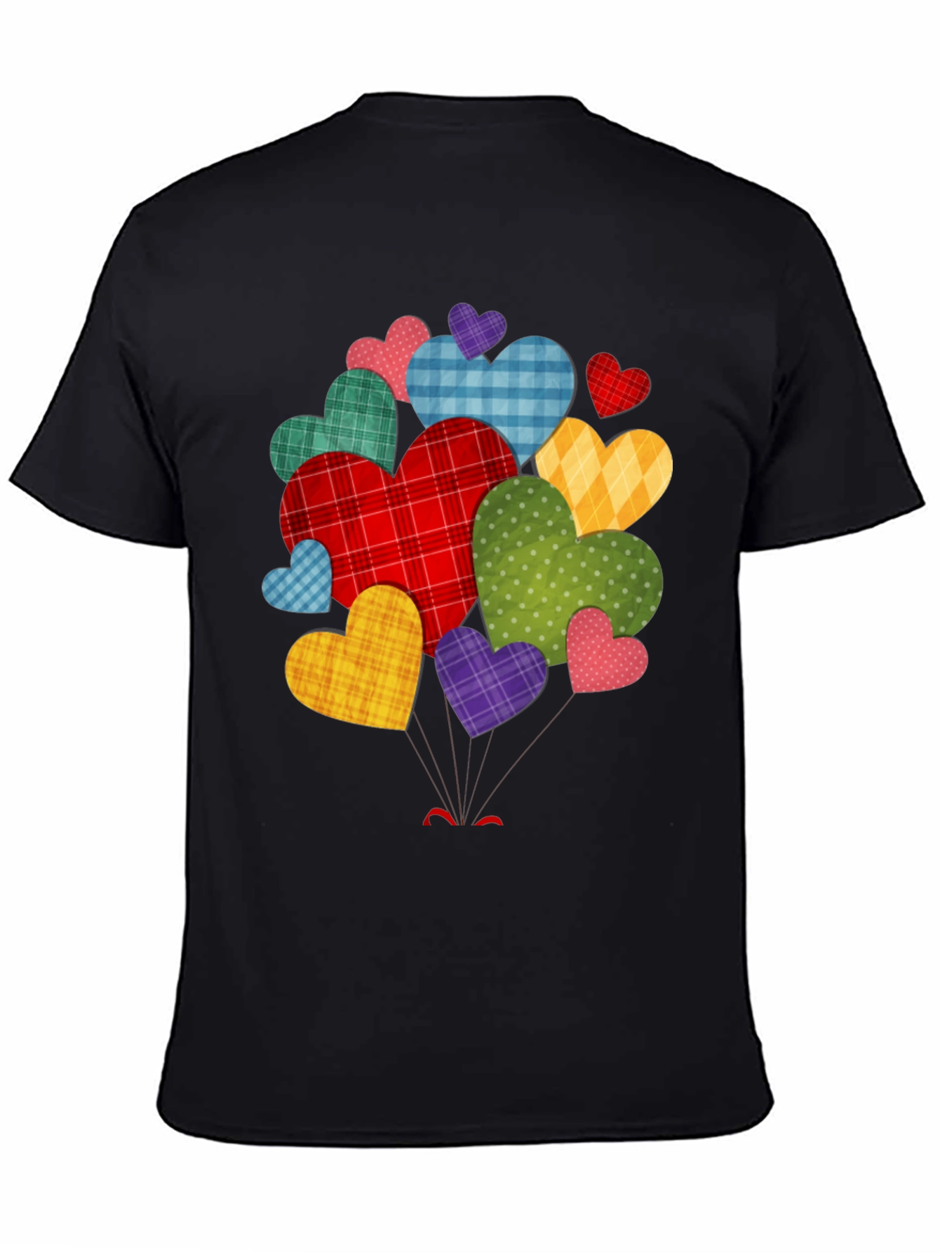 Heart Cluster Black T-Shirt - Mens