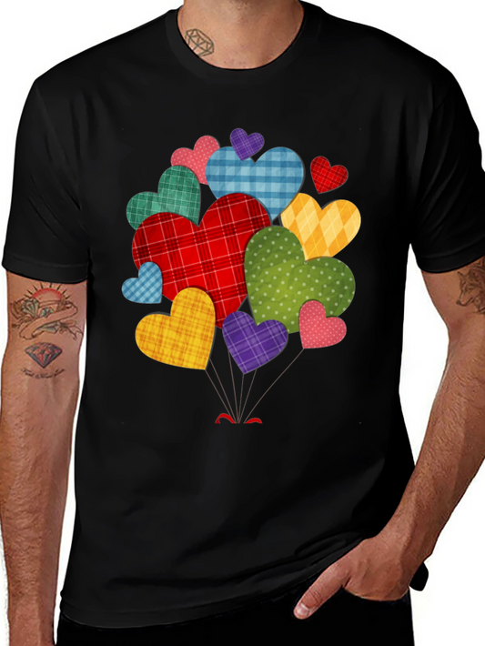 Heart Cluster Black T-Shirt - Mens