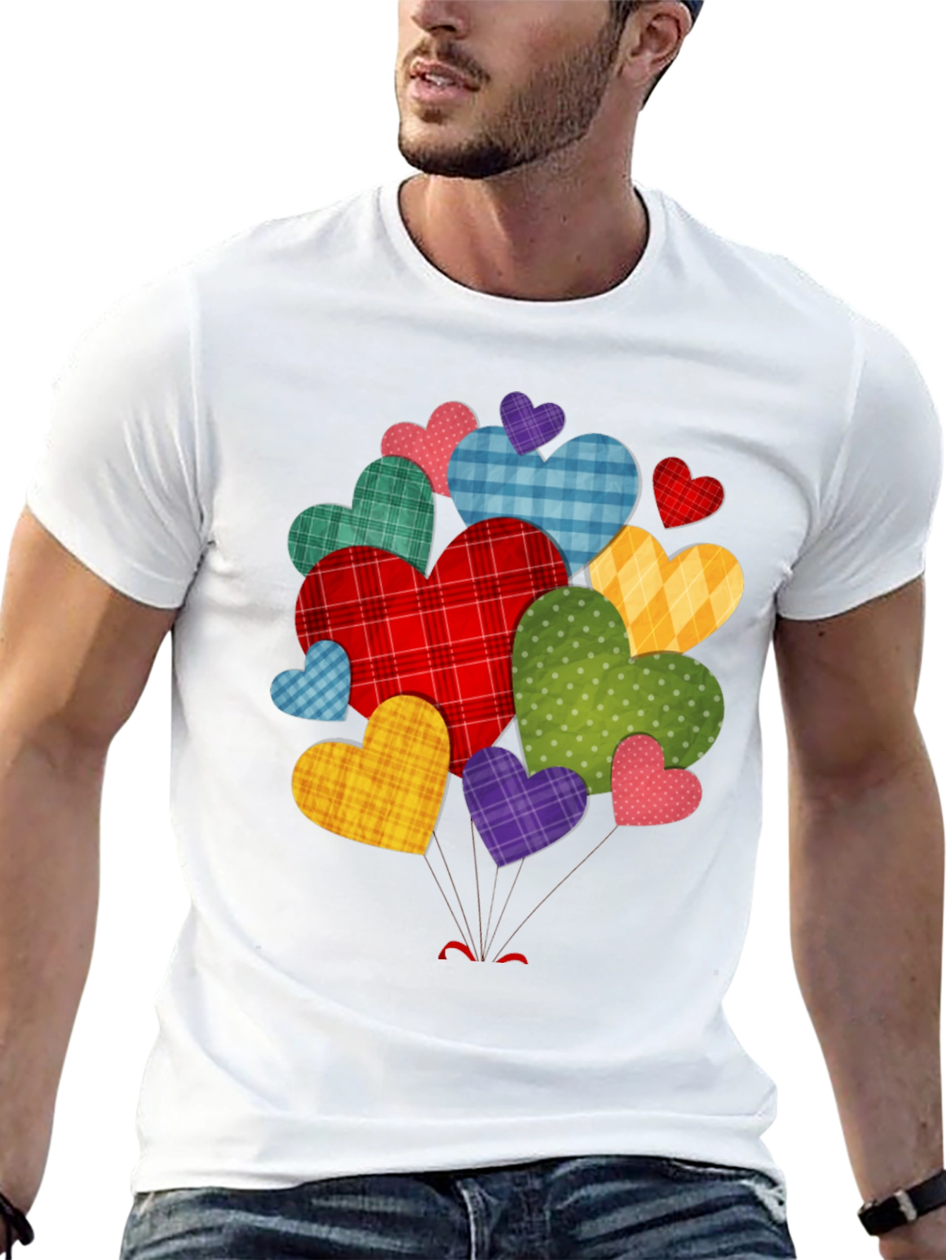 Heart Cluster Black T-Shirt - Mens