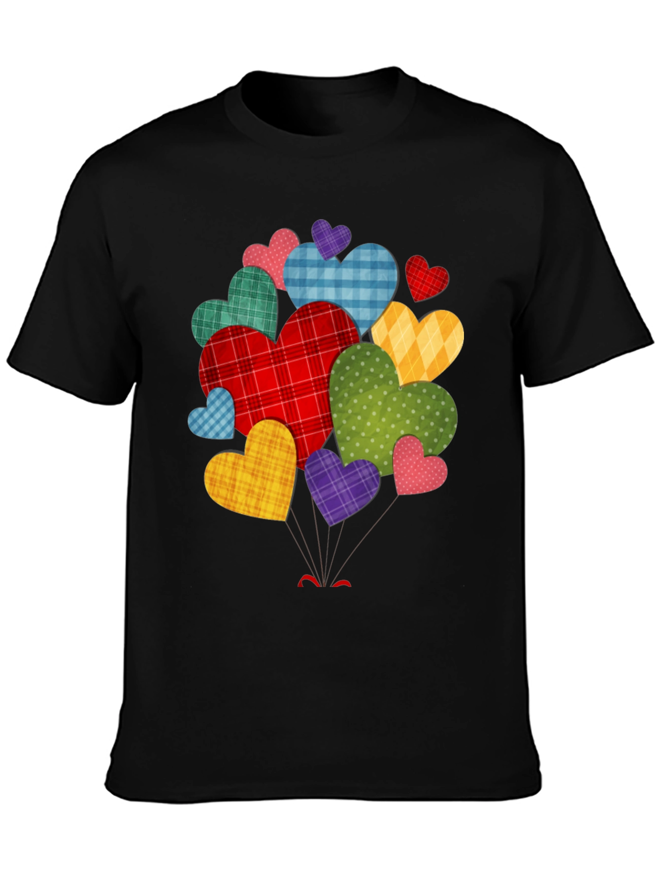 Heart Cluster Black T-Shirt - Mens