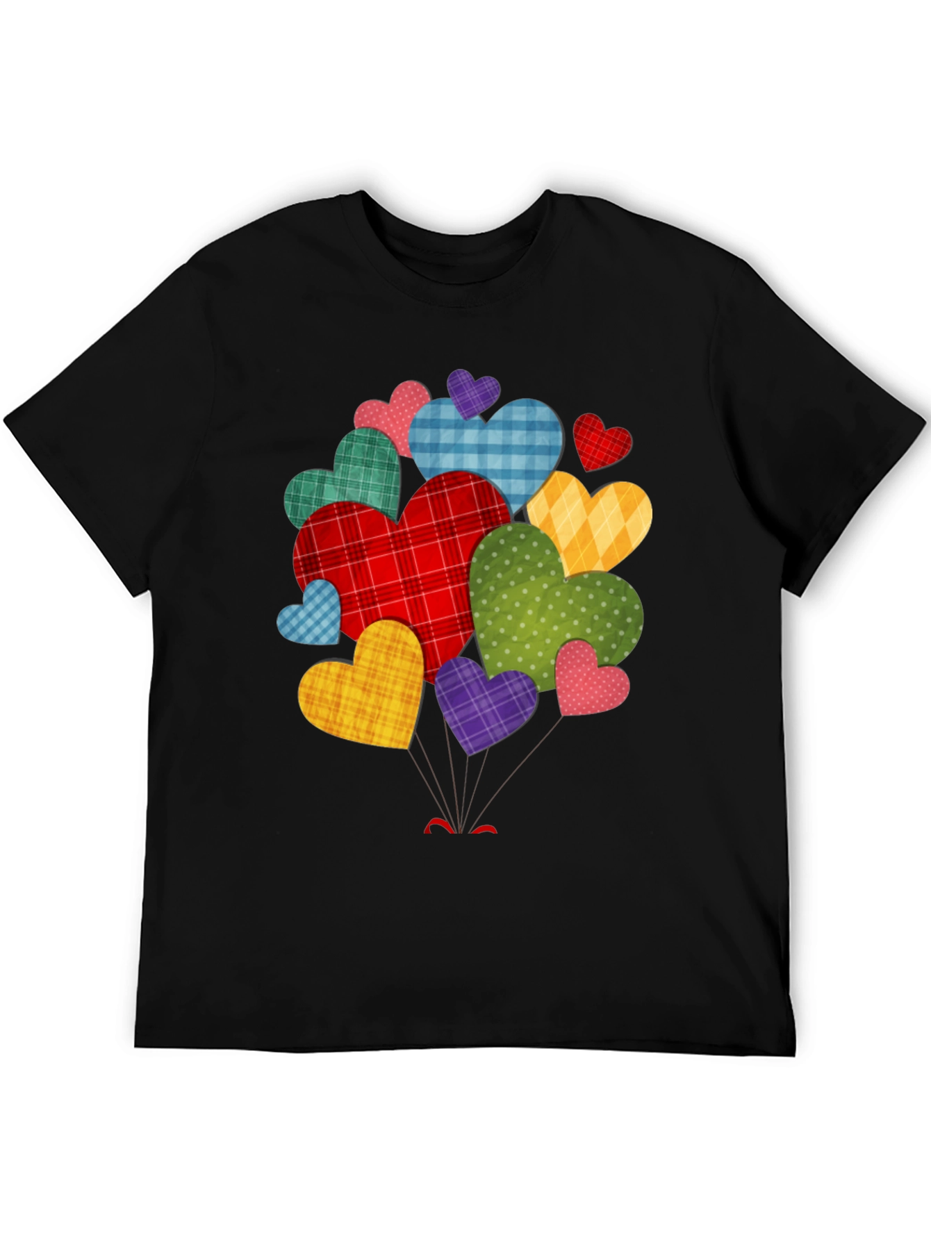 Heart Cluster Black T-Shirt - Mens