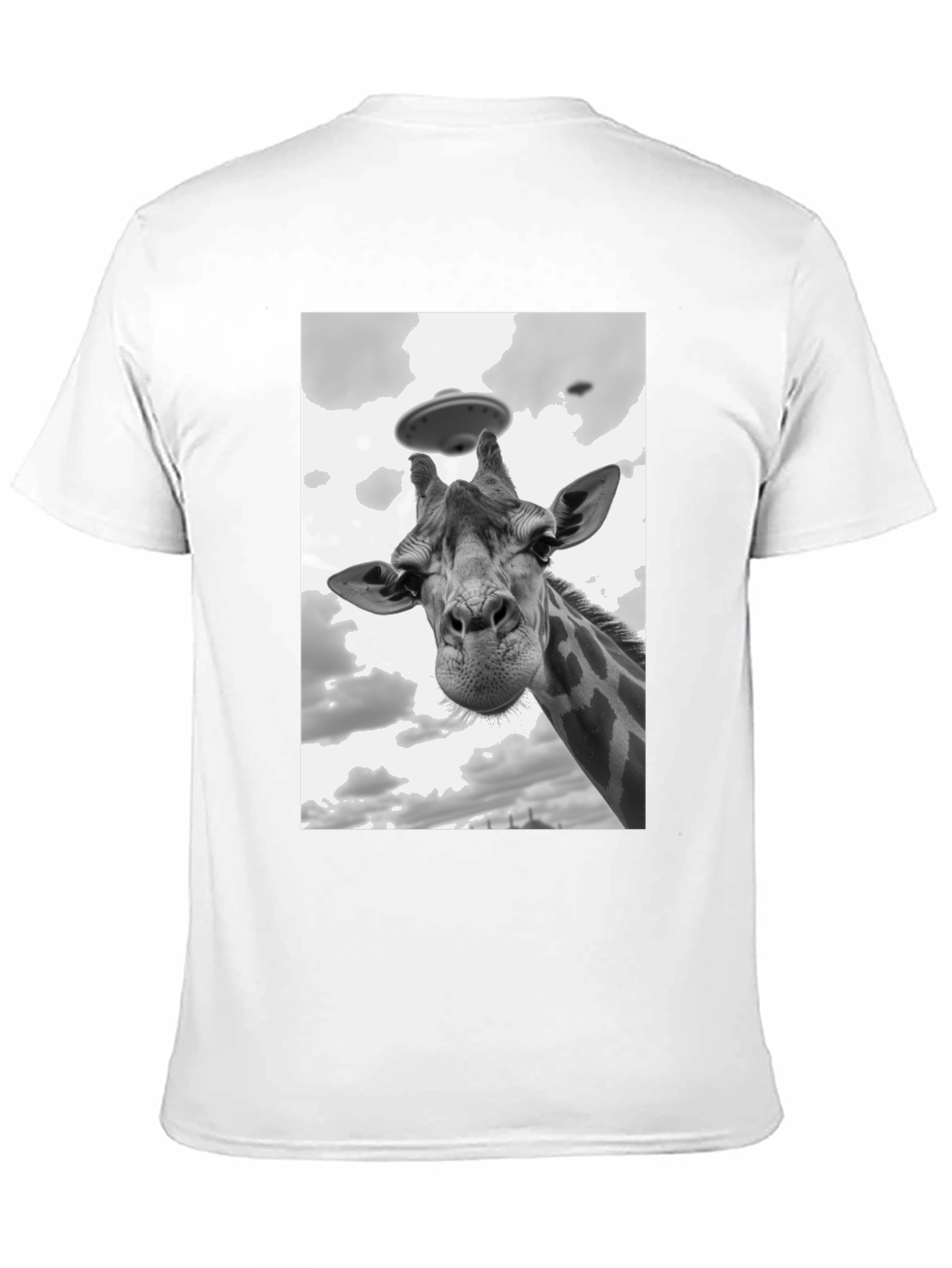 Giraffe Abduction T-Shirt: Quirky UFO Tee