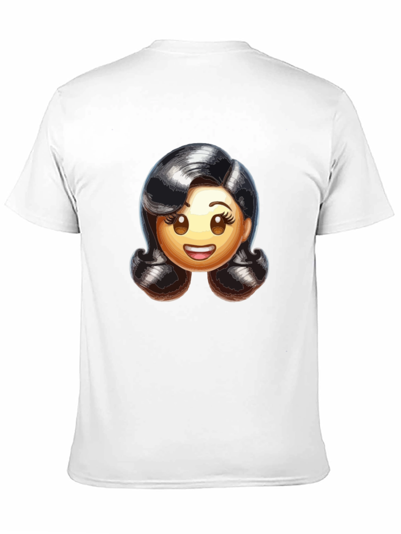 Retro Emoji Womans Black T-Shirt