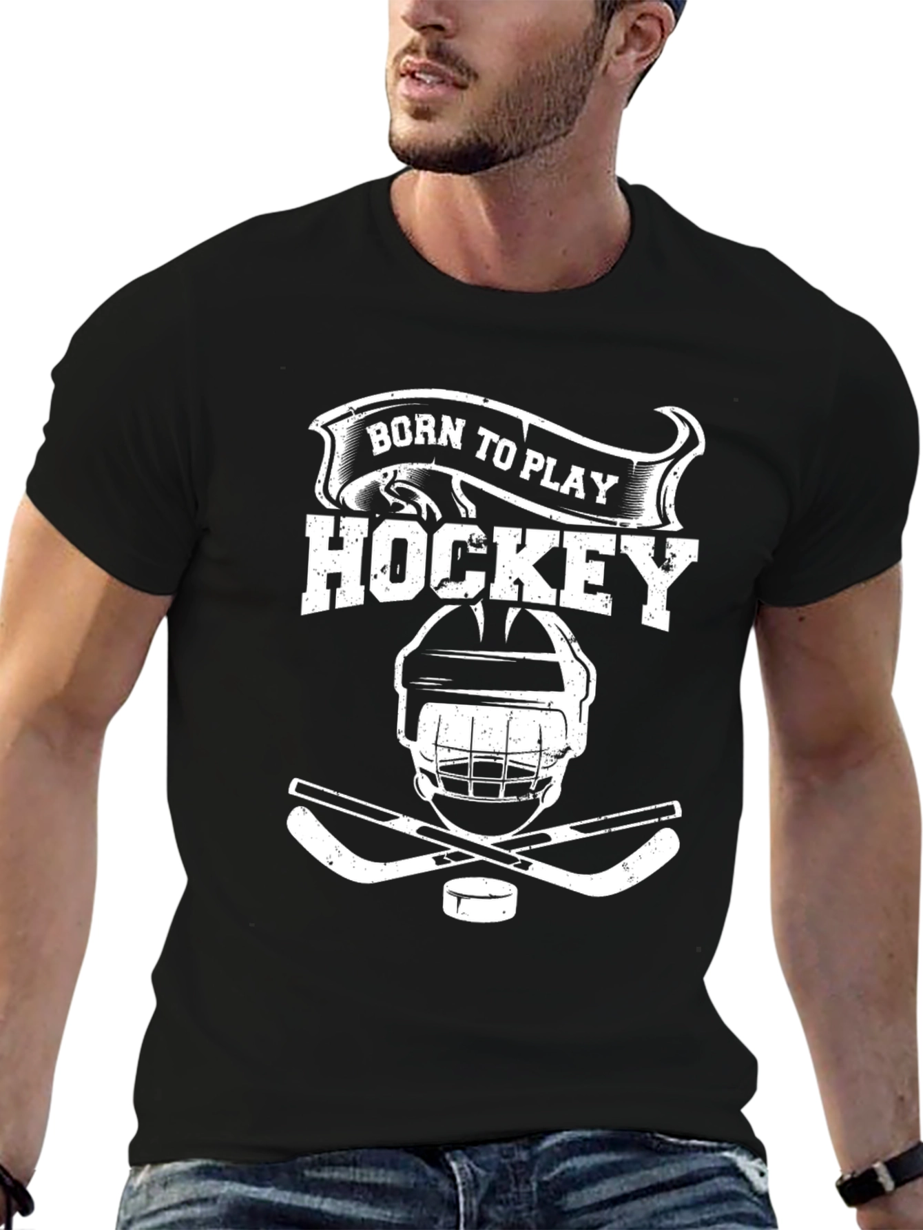 Born to Play Hockey Black T-Shirt