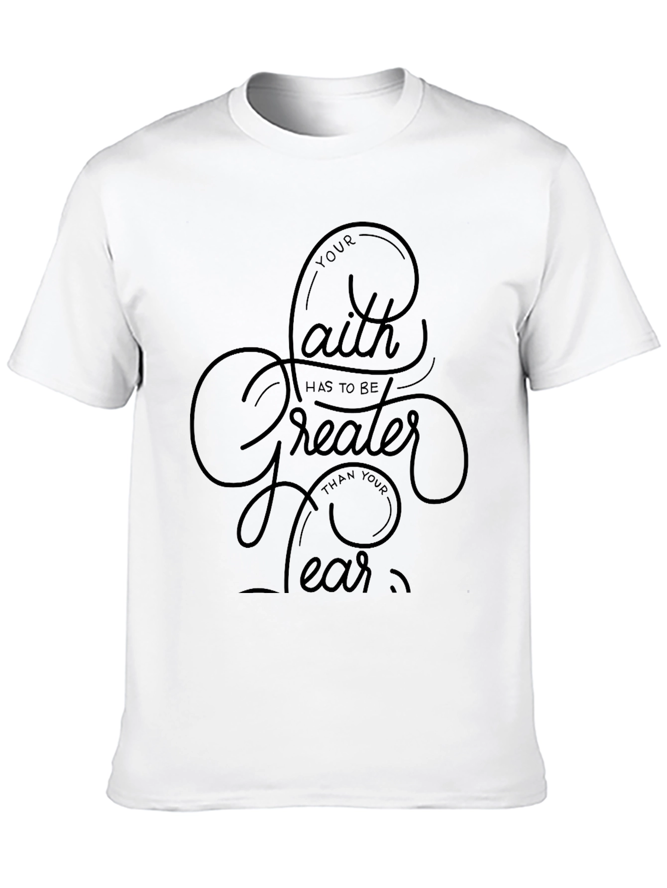 Faith Greater Than Fear T-Shirt - Inspirational Graphic Tee
