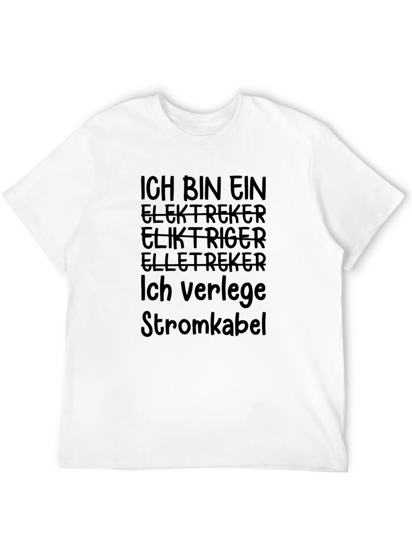 Ich Bin Ein Elektriker Black Graphic T-Shirt