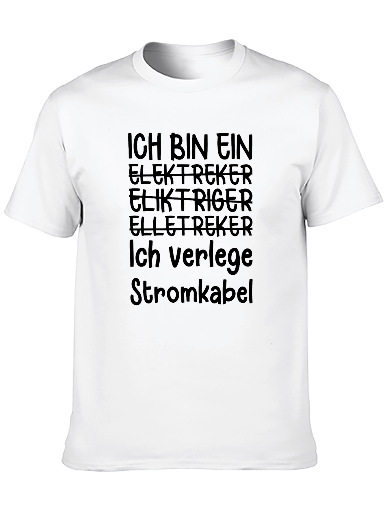 Ich Bin Ein Elektriker Black Graphic T-Shirt
