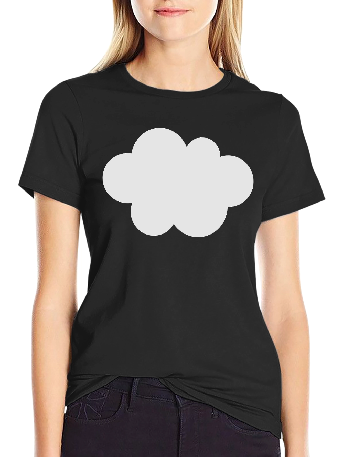 Cloud Graphic Black Cotton T-Shirt