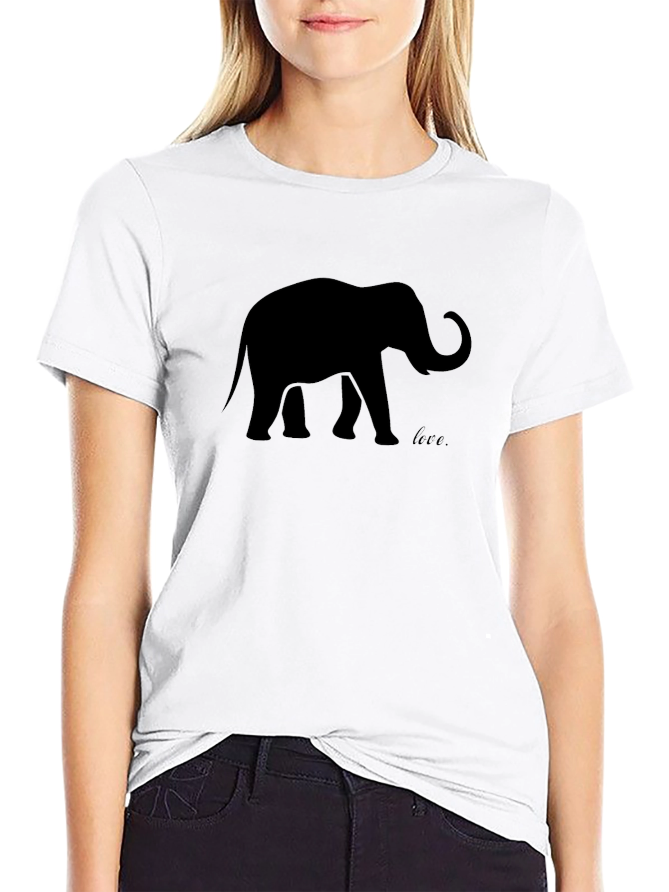 Elephant Silhouette Black T-Shirt