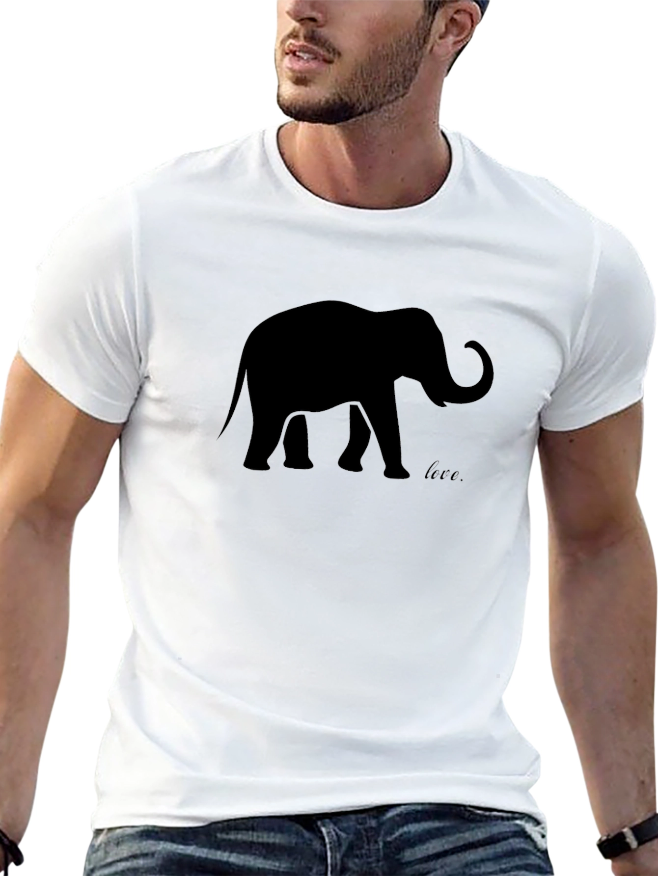 Elephant Silhouette Black T-Shirt
