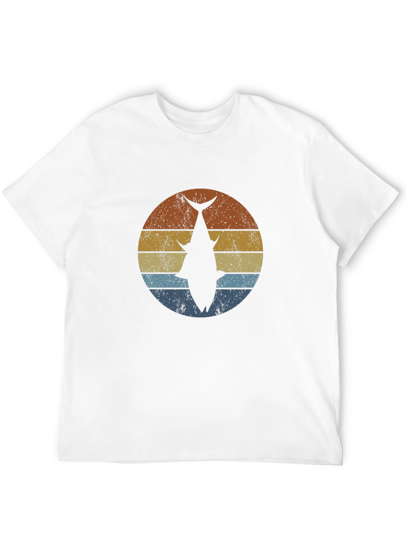 Retro Fish Graphic Tee - Black Cotton Blend