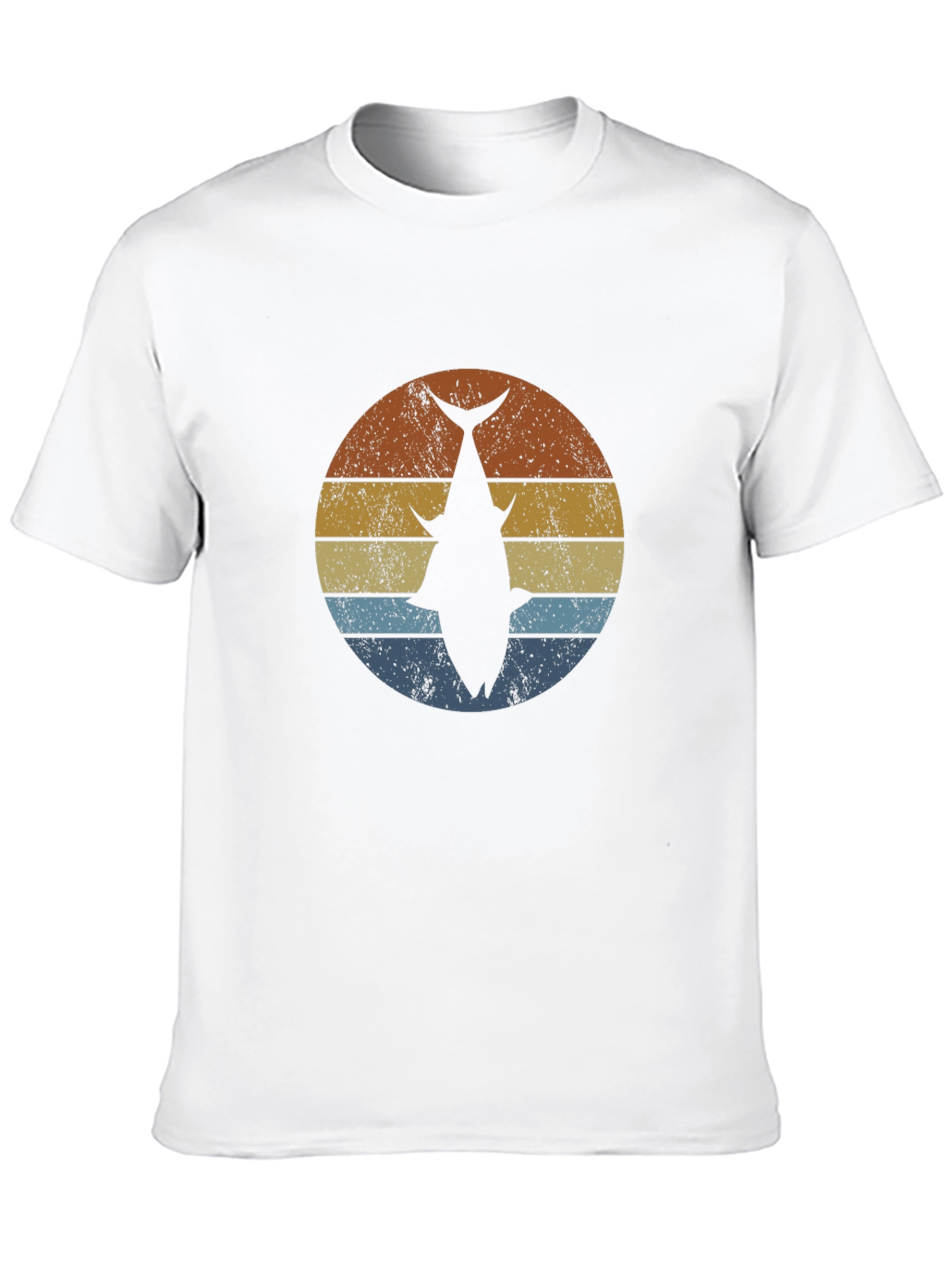 Retro Fish Graphic Tee - Black Cotton Blend