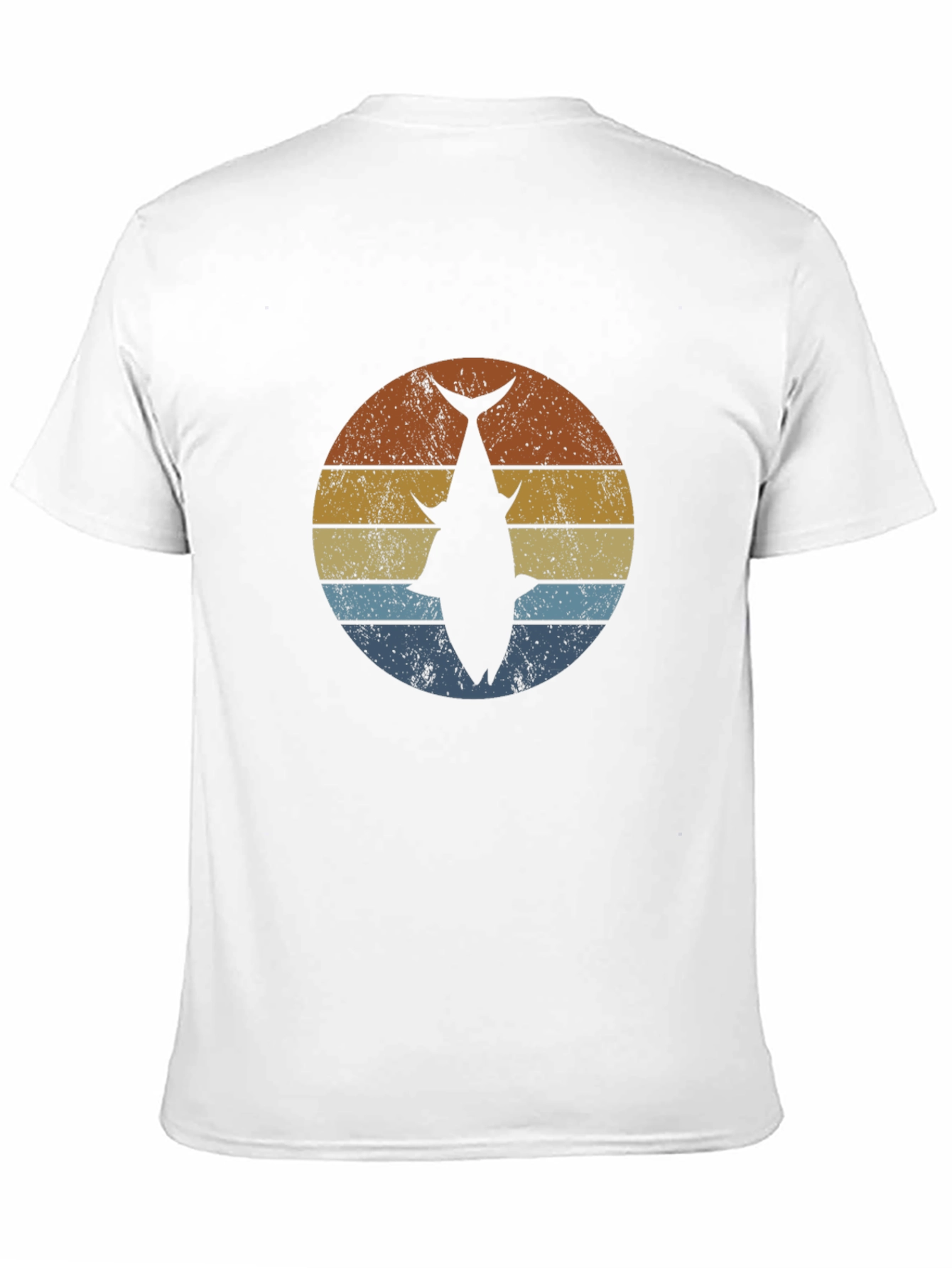 Retro Fish Graphic Tee - Black Cotton Blend