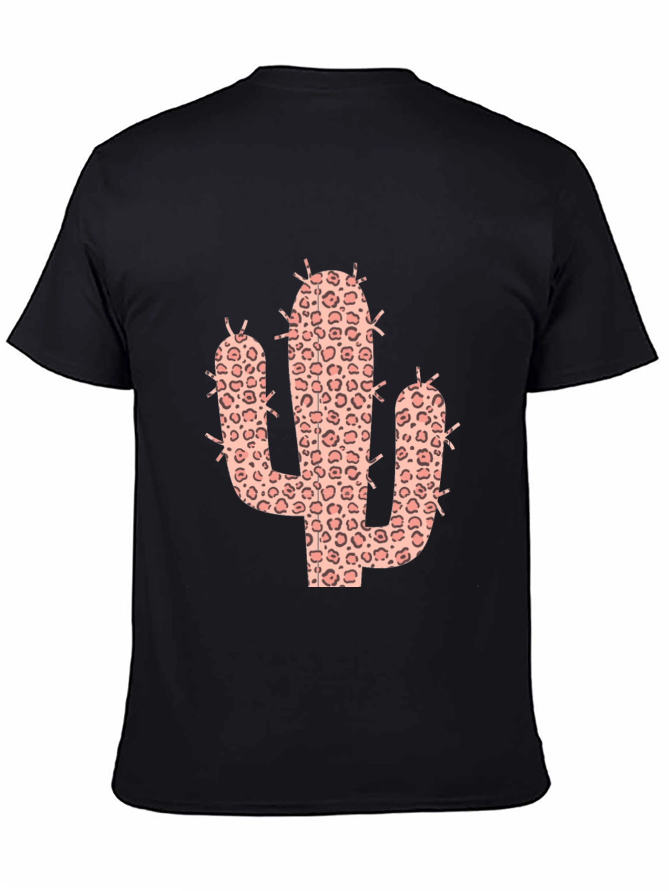 Leopard Cactus Graphic Tee - Black
